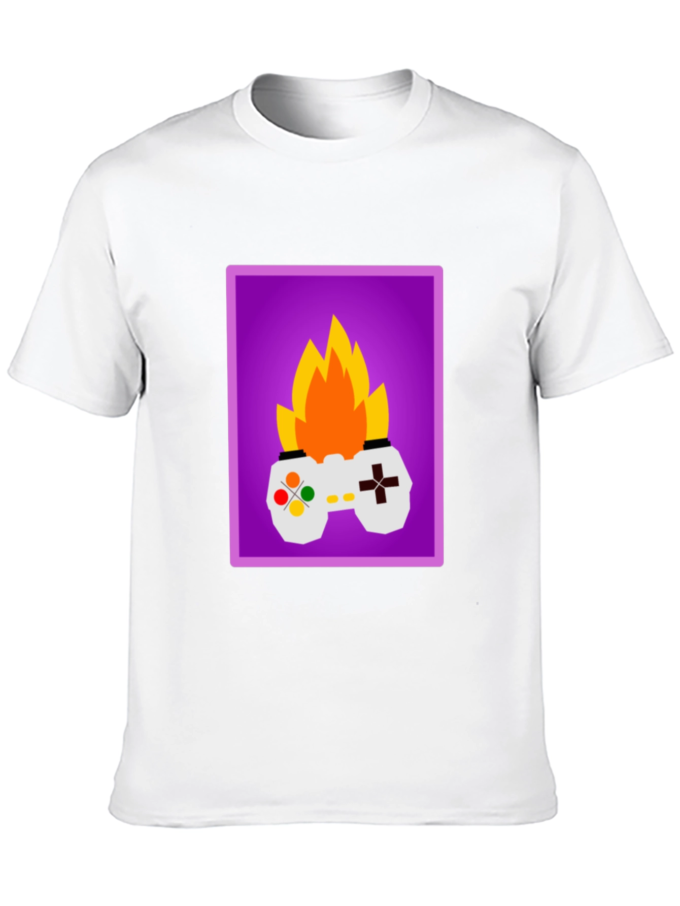 Black Fiery Gaming Controller Graphic Tee - Black view 10