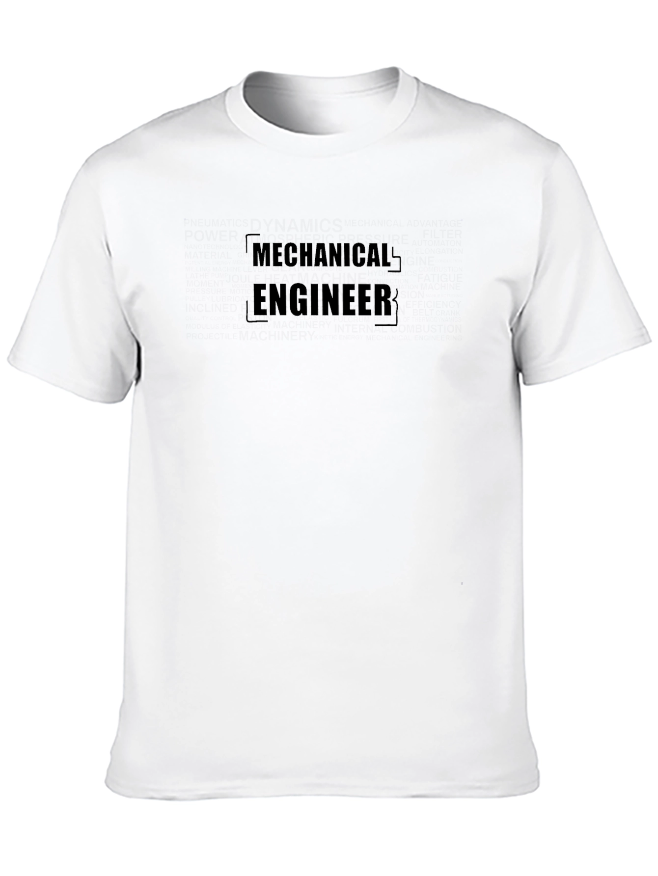 Black Mechanical Engineer T-Shirt - Black Crew Neck Tee view 10