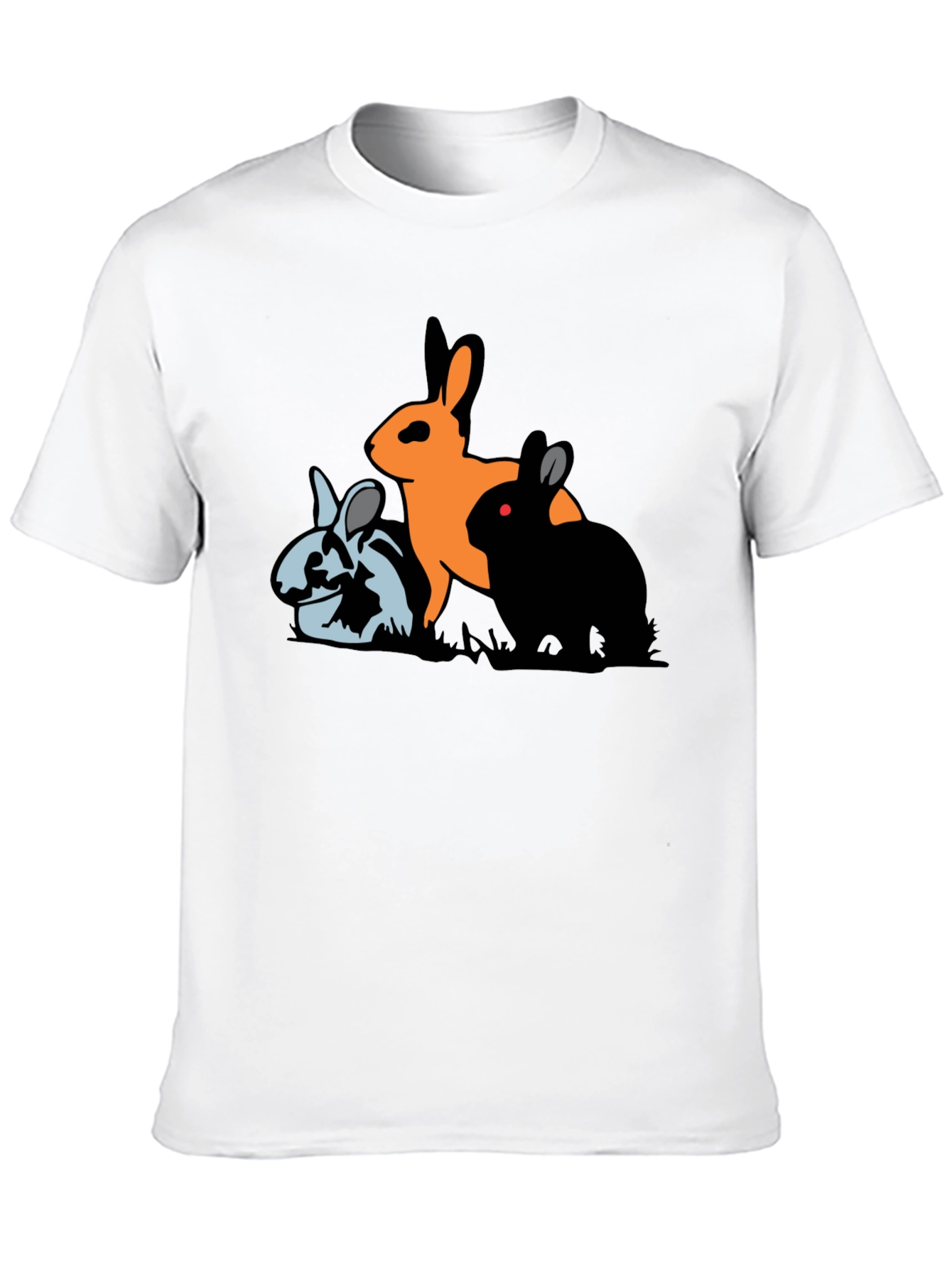 Black Three Bunny Graphic T-Shirt view 10