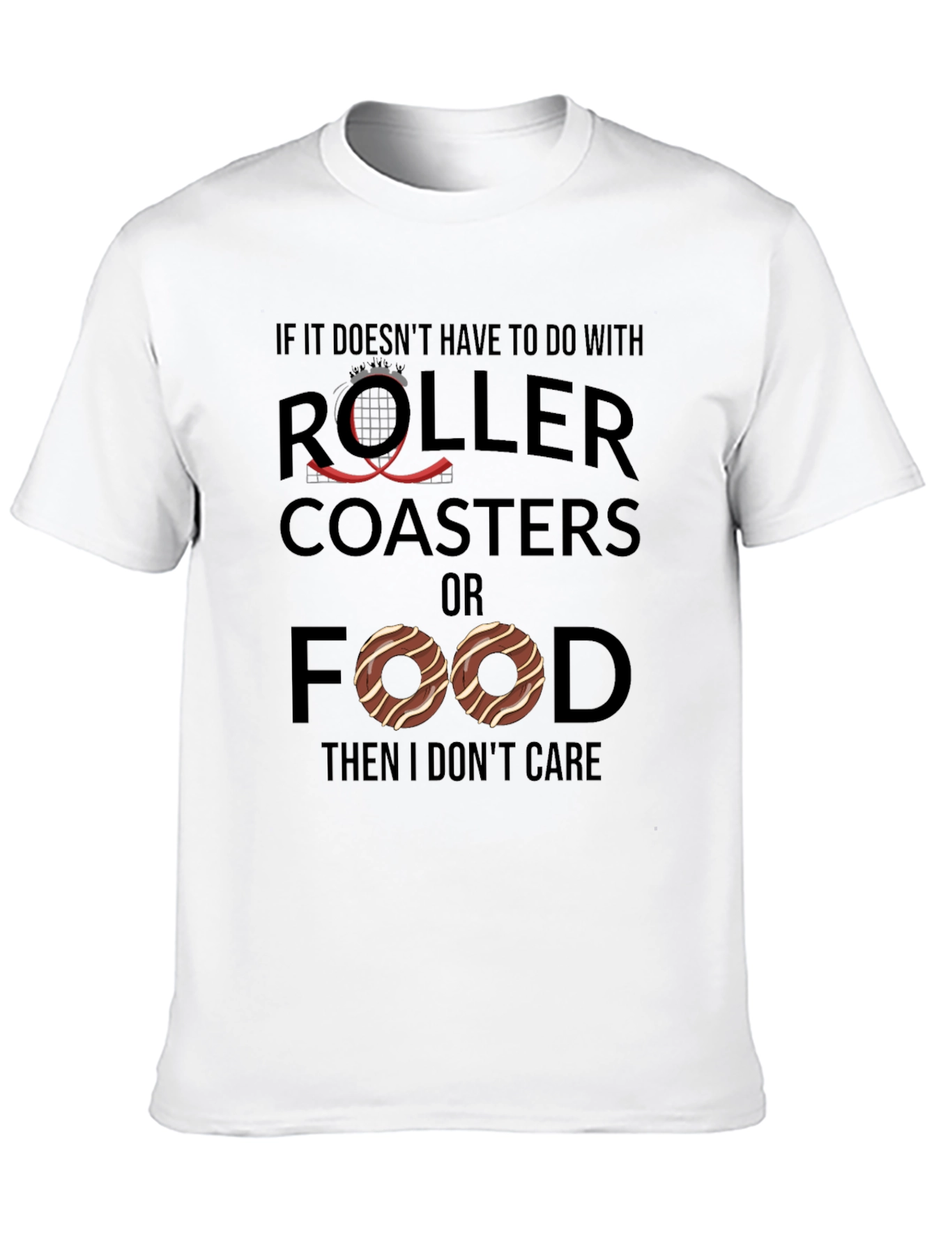 Black Roller Coasters & Food T-Shirt view 10