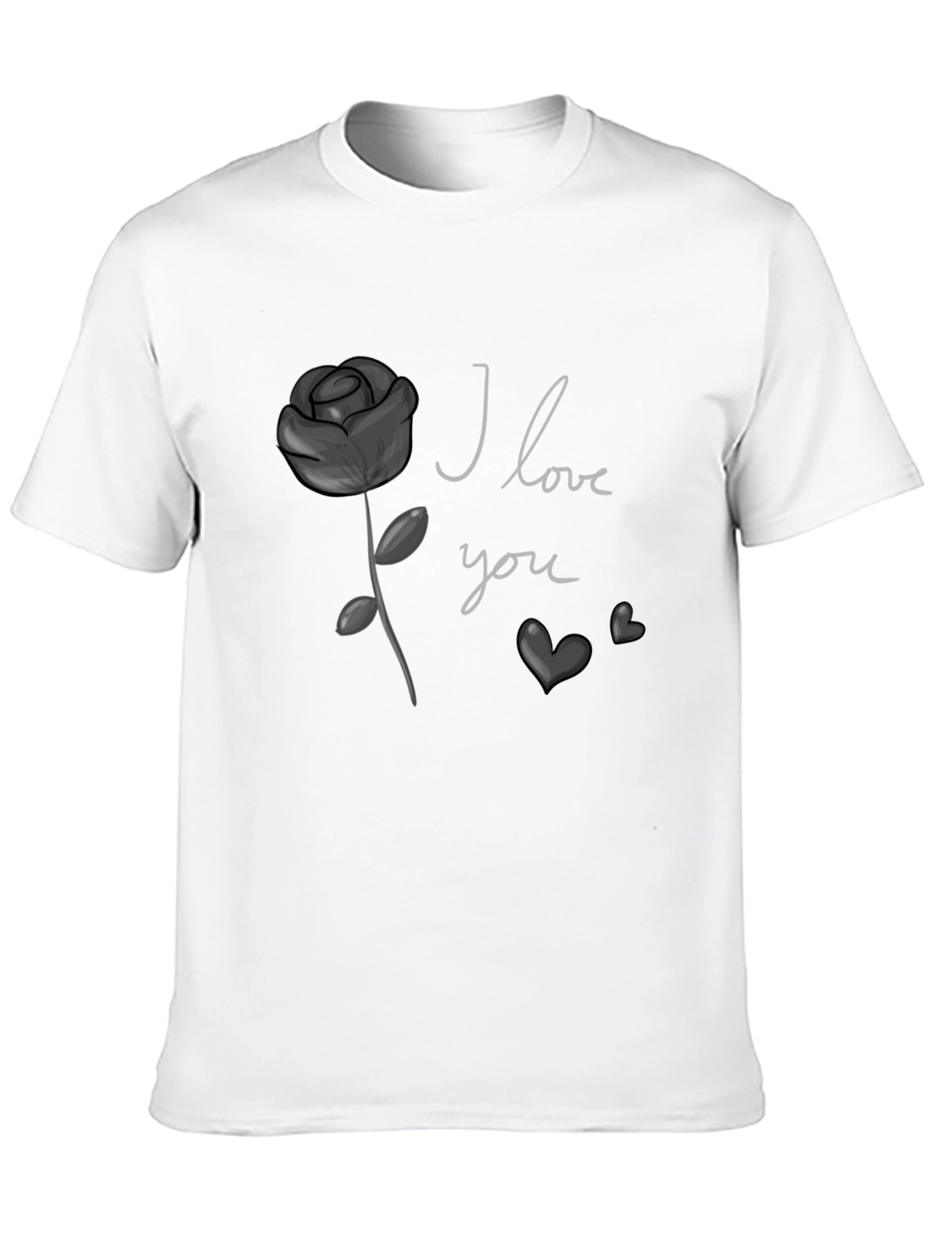 Black I Love You Rose Graphic Tee - Black view 10