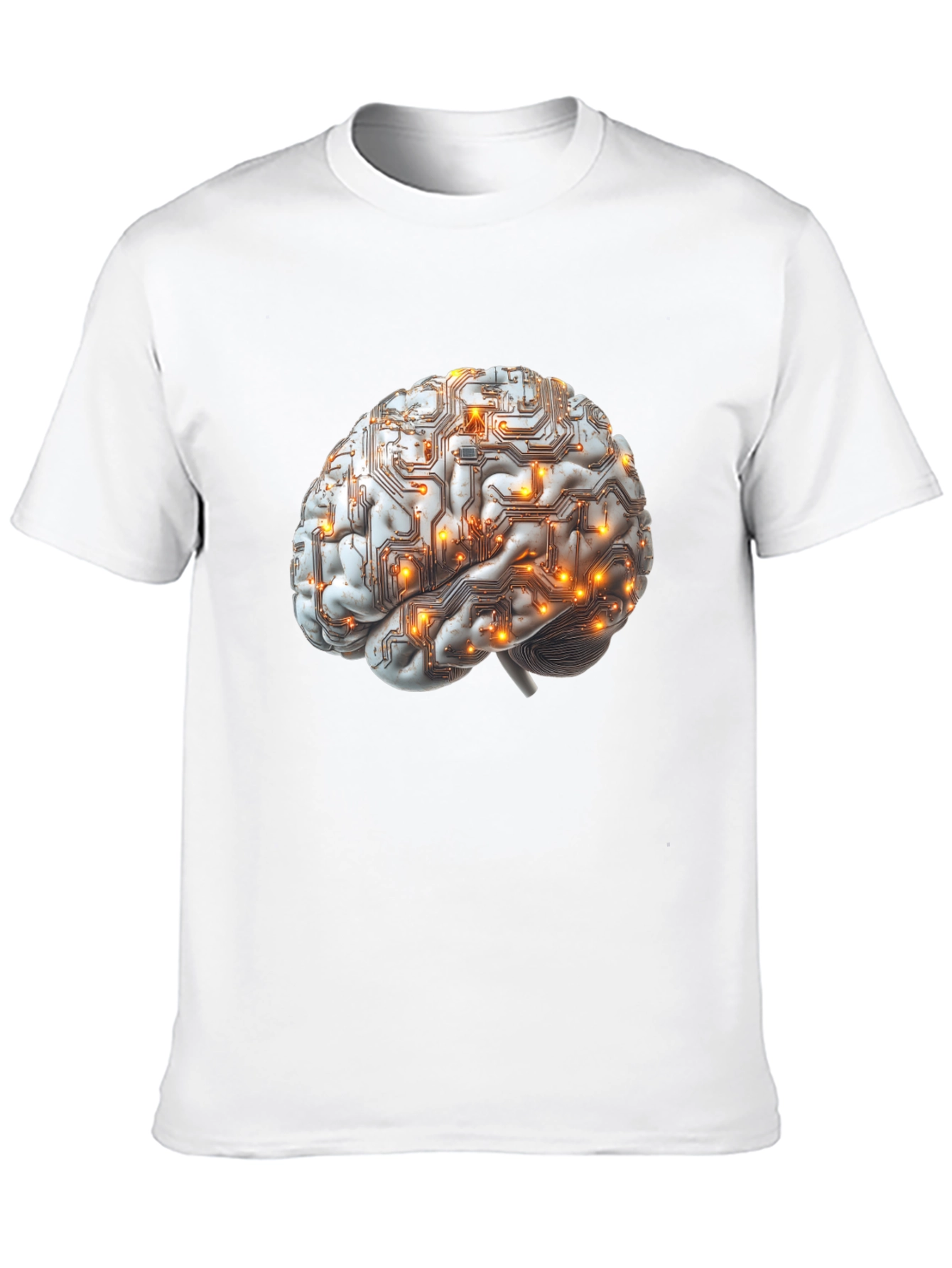Black Brain Circuitry Graphic Tee - Black Cotton T-Shirt view 10