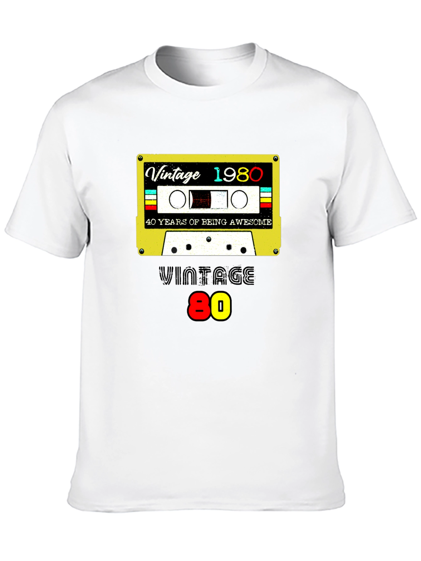 Black Vintage 1980 Cassette Tape Graphic T-Shirt view 10