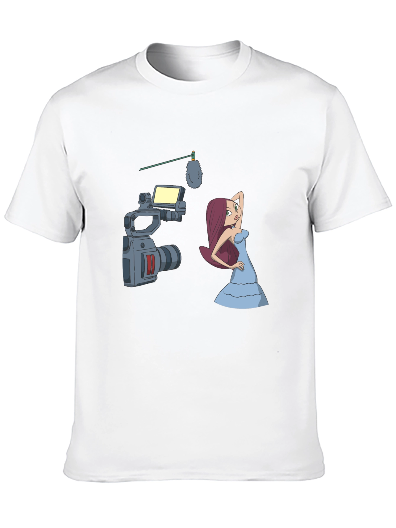 Black Cartoon Film Shoot T-Shirt - Black Cotton Blend view 10