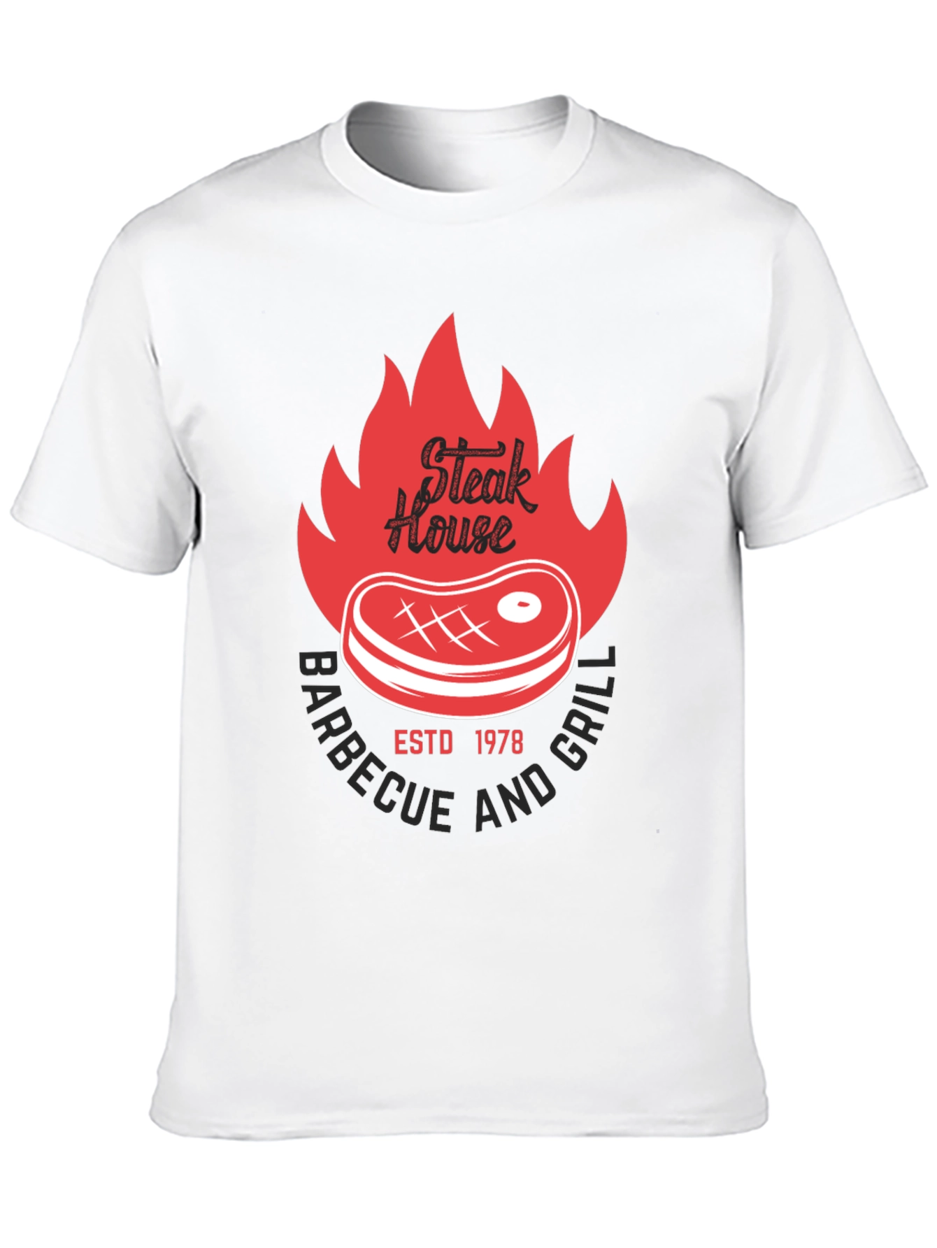 Black Steak House BBQ & Grill T-Shirt view 10