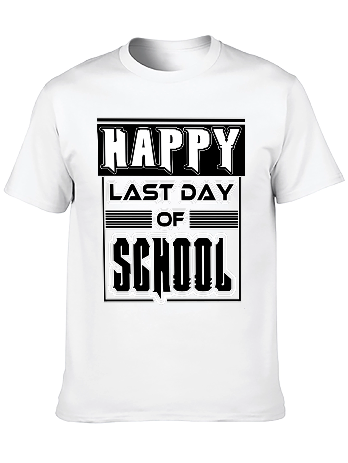 Black Happy Last Day of School Graphic Tee - Black Cotton Blend view 10