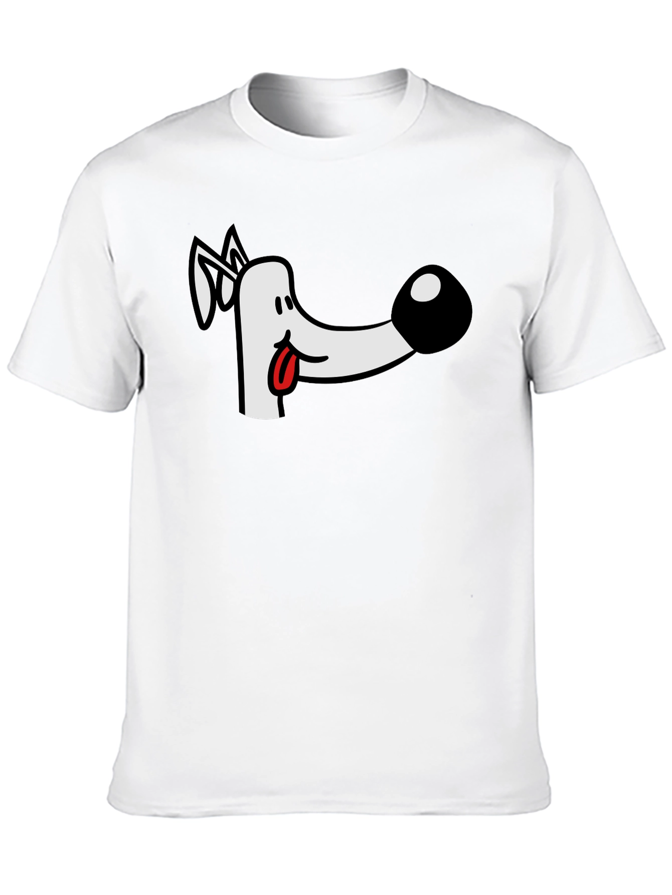 Black Cartoon Dog Graphic Tee - Black Cotton T-Shirt view 10