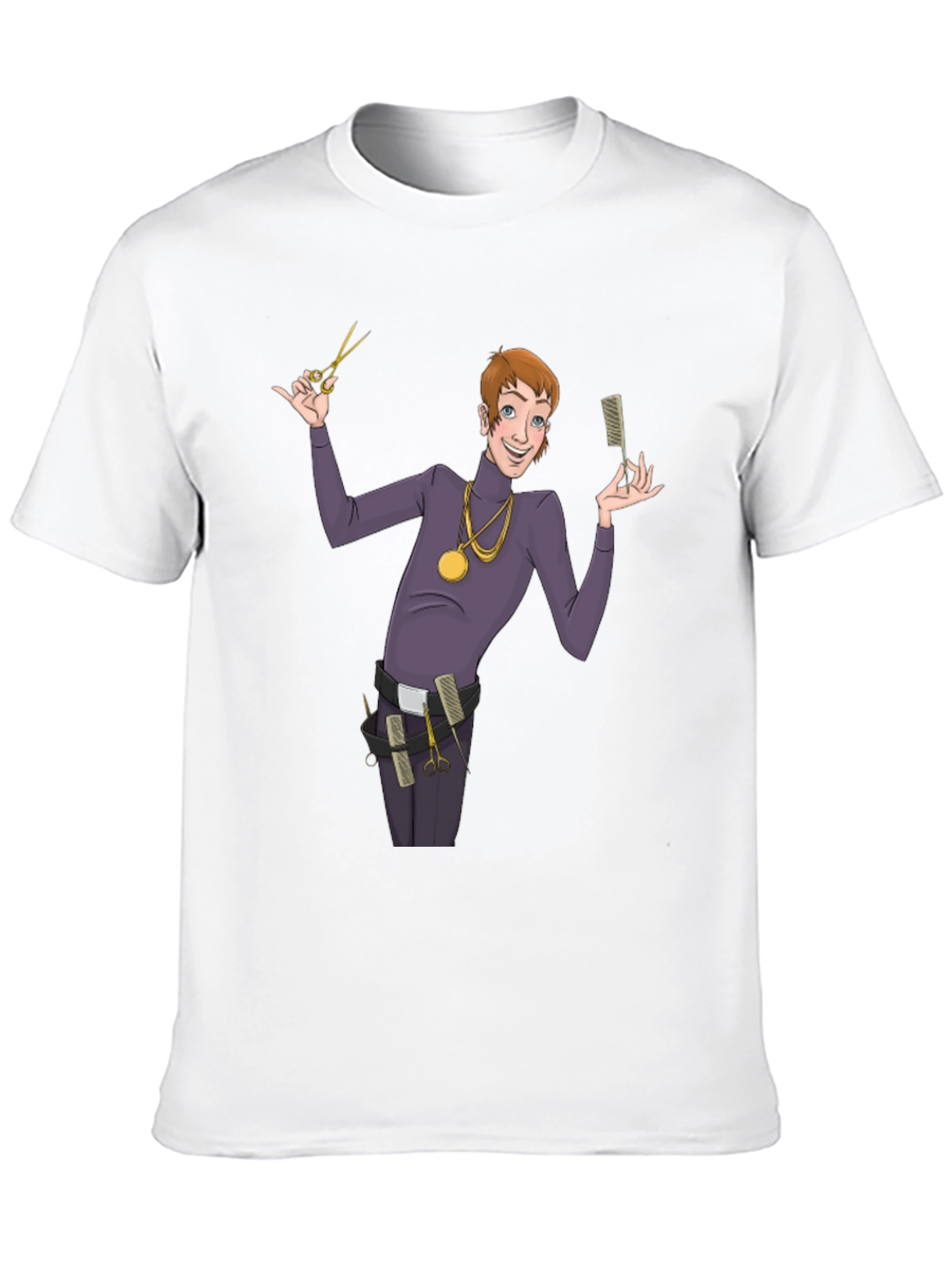 Black Barber Cartoon Graphic T-Shirt view 10