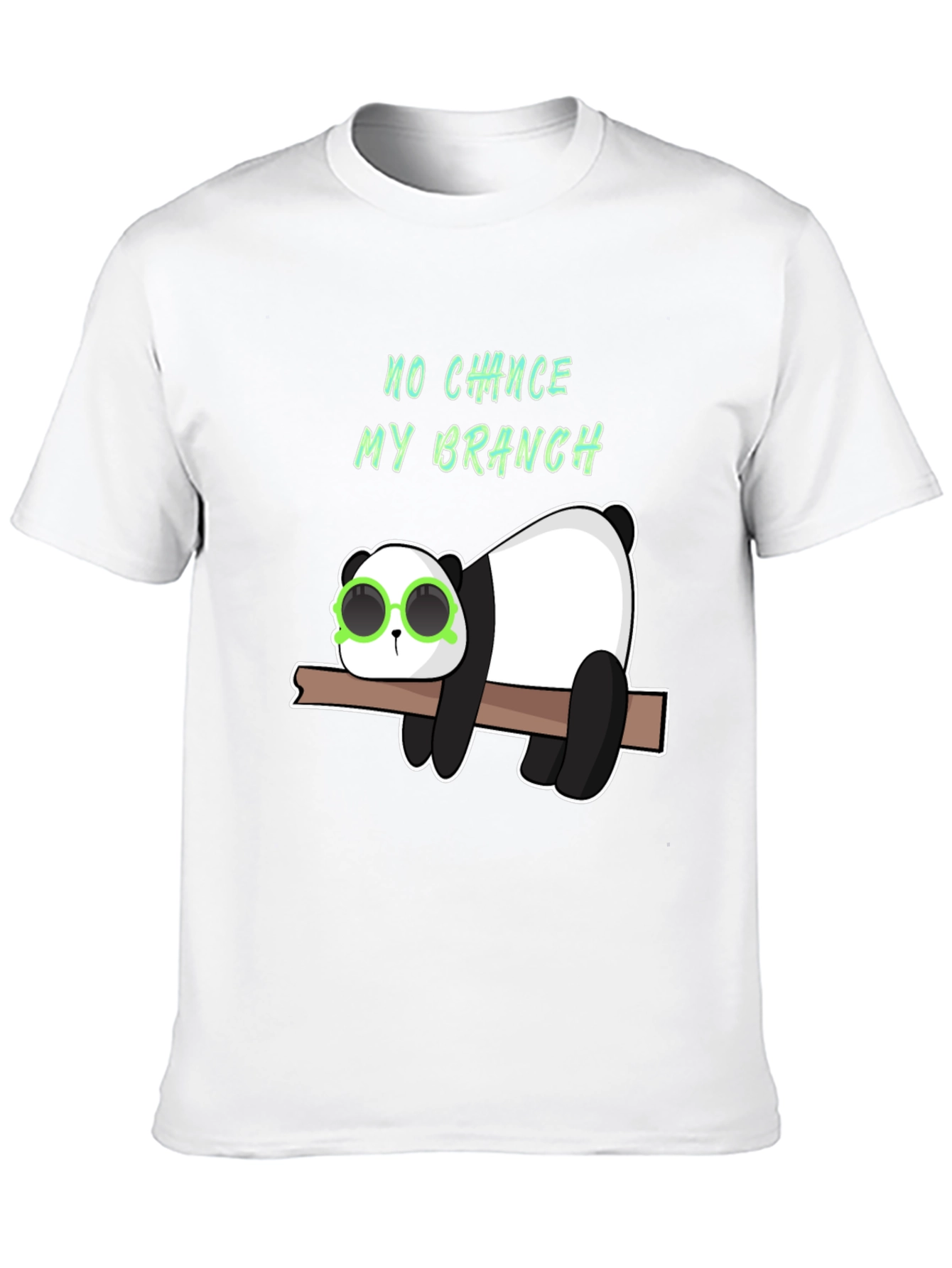 Black Lazy Panda on Branch Graphic T-Shirt view 10