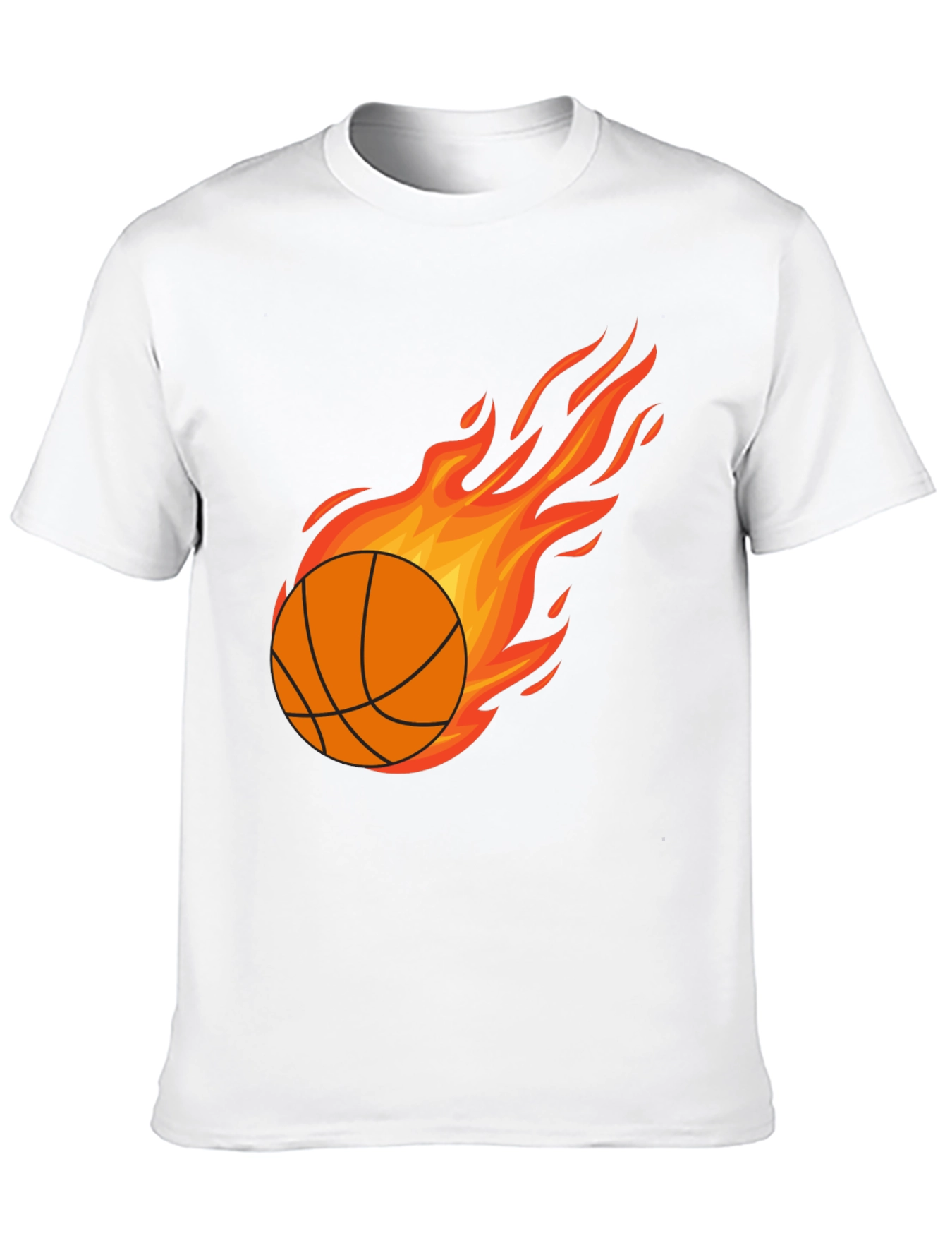 Black Fiery Basketball Graphic Tee - Men's Black T-Shirt view 10
