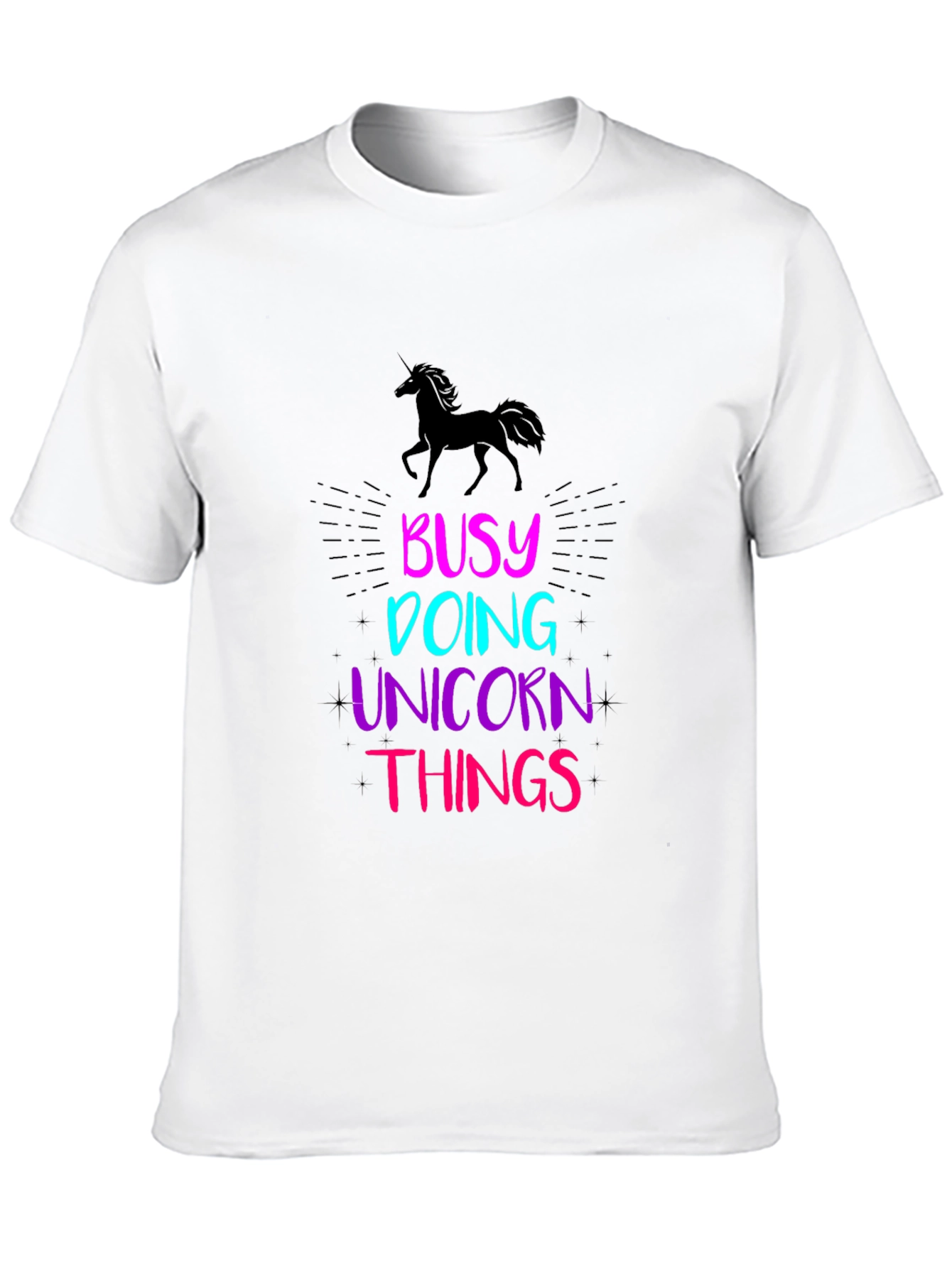 Black Busy Doing Unicorn Things Graphic Tee view 10