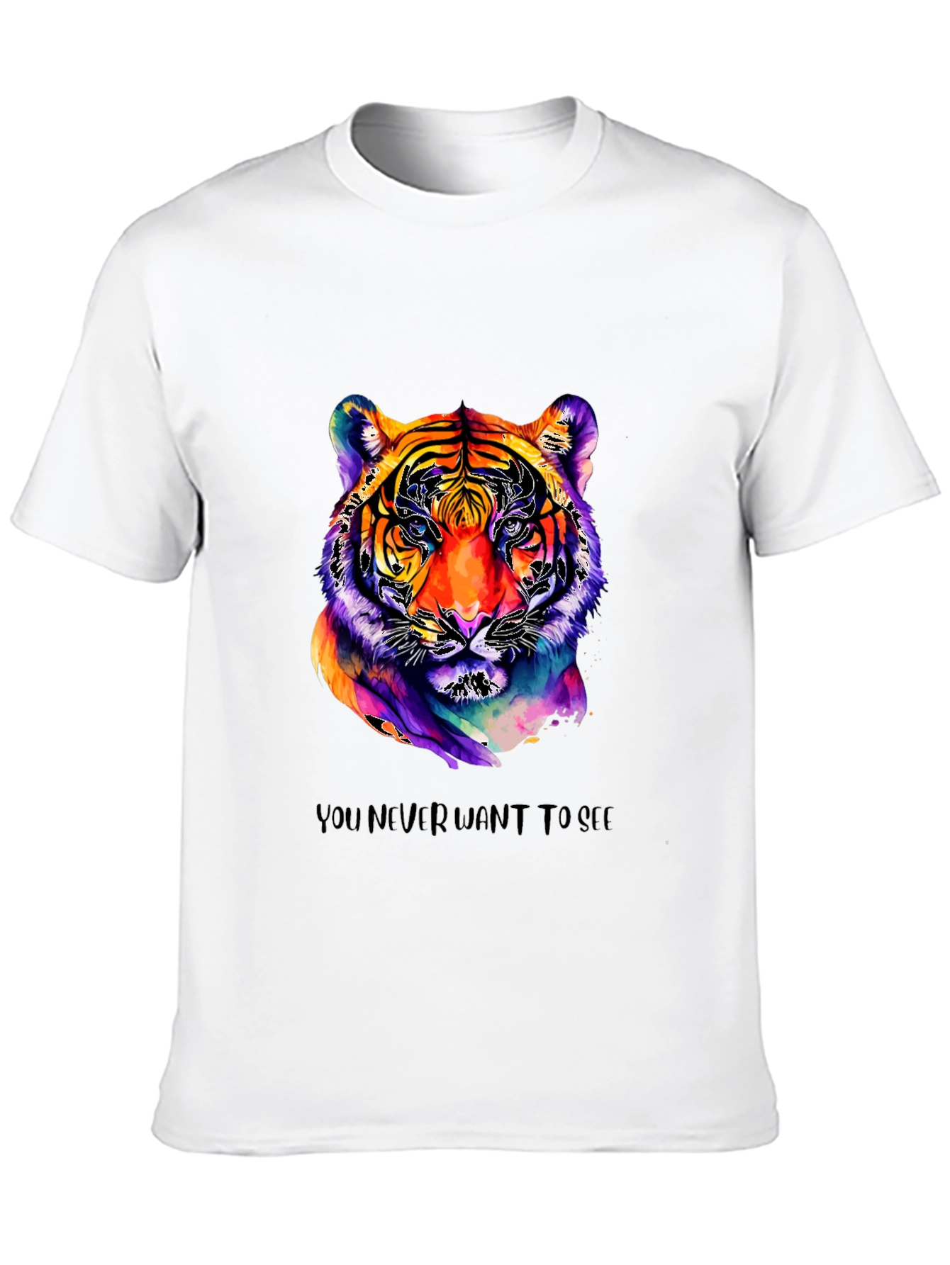Black Vibrant Tiger Graphic Tee - Unique Artistic Design view 10