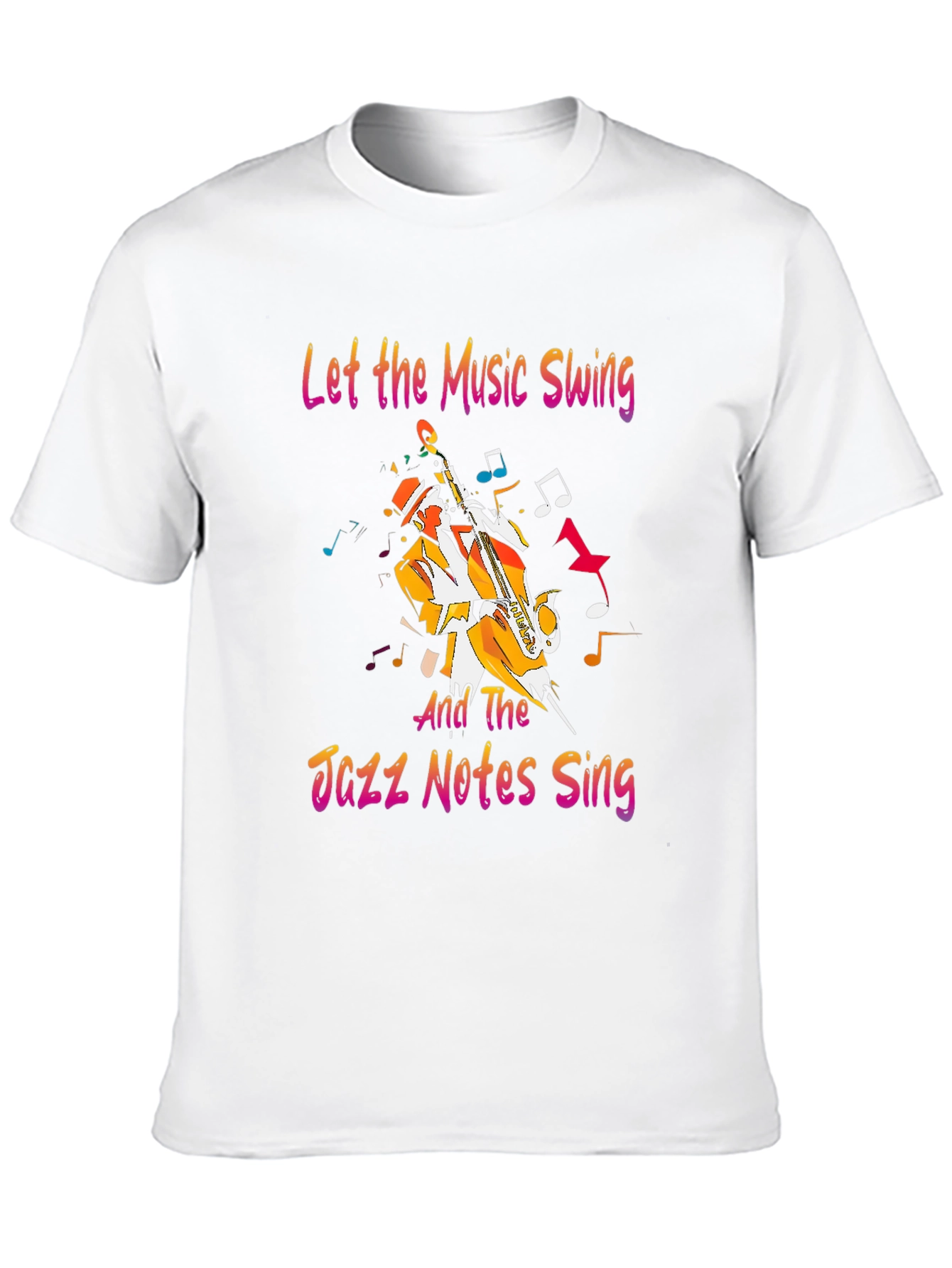 Black Jazz Music T-Shirt - Let the Music Swing Graphic Tee view 10