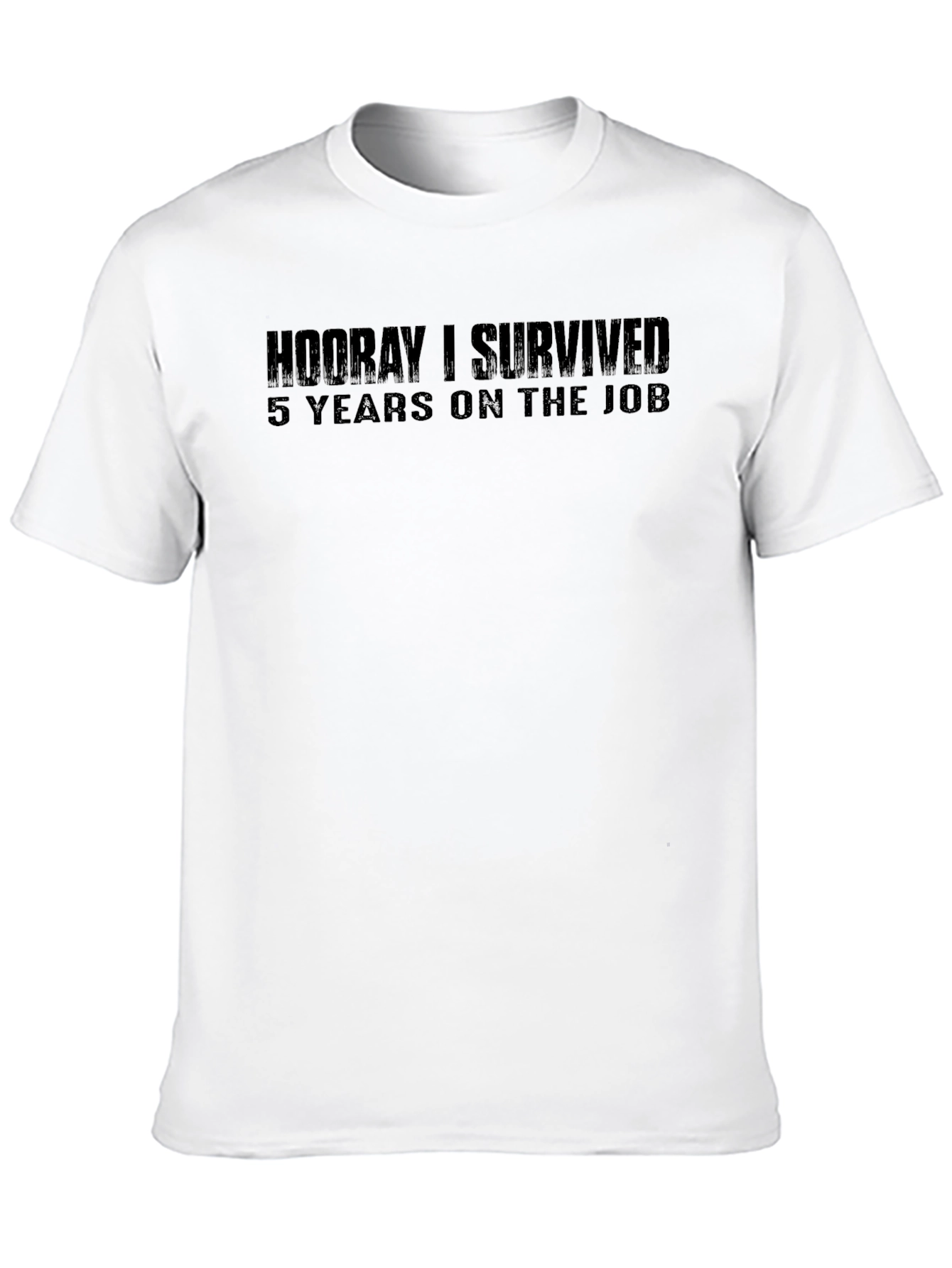 Black Hooray I Survived 5 Years on the Job T-Shirt view 10