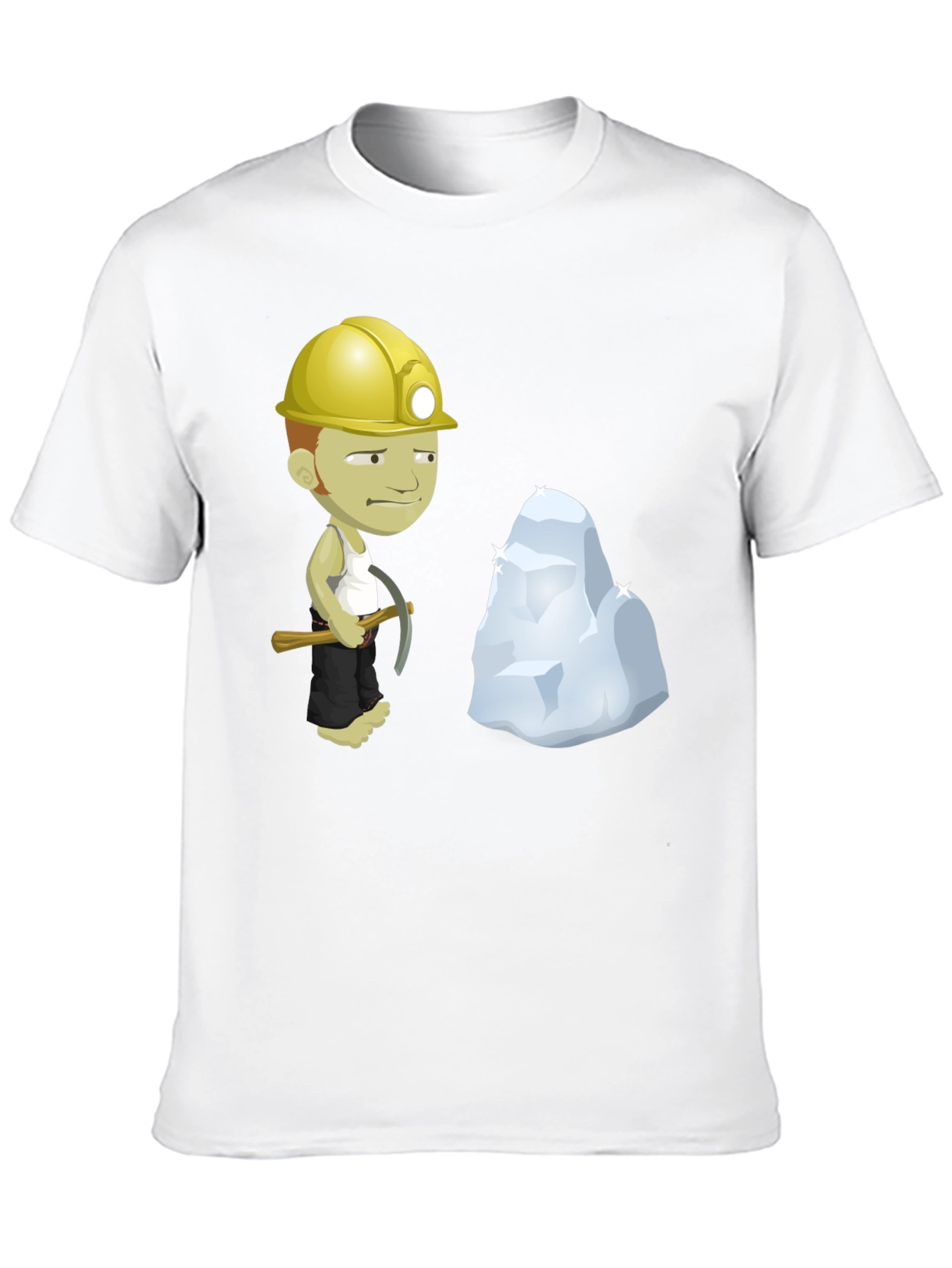 Black Miner Cartoon Black T-Shirt view 10