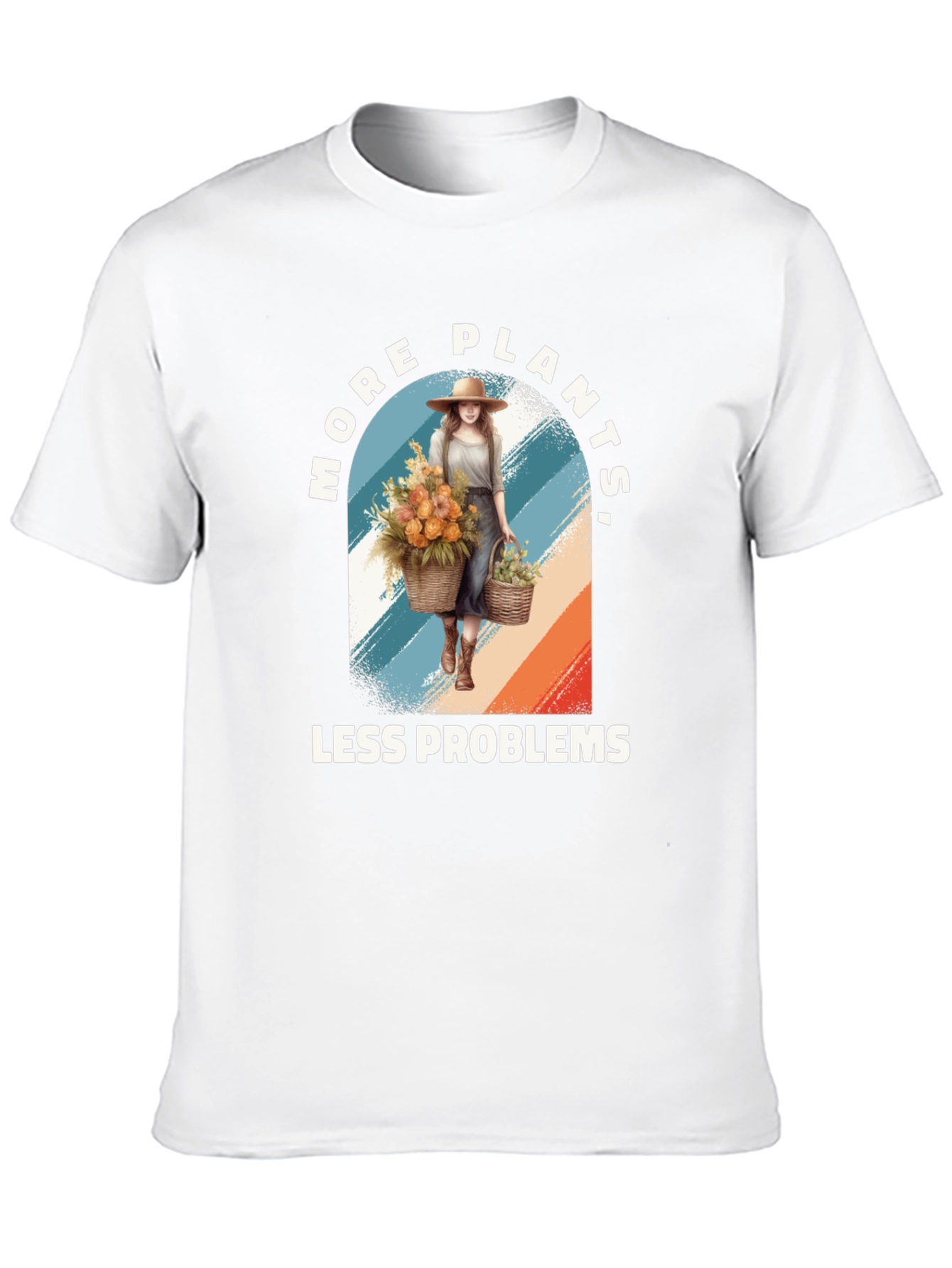 Black More Plants Less Problems Graphic T-Shirt view 10