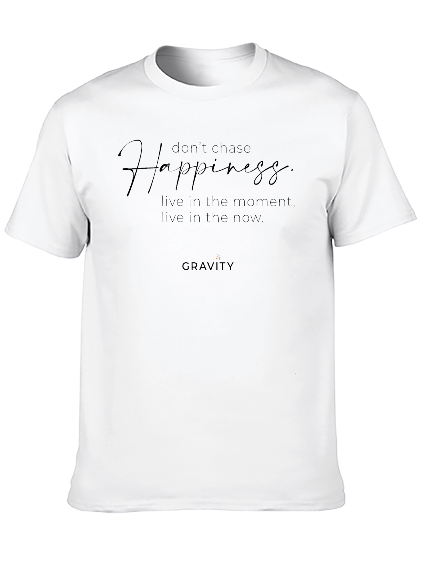 Black Motivational Black T-Shirt - Happiness Quote view 10