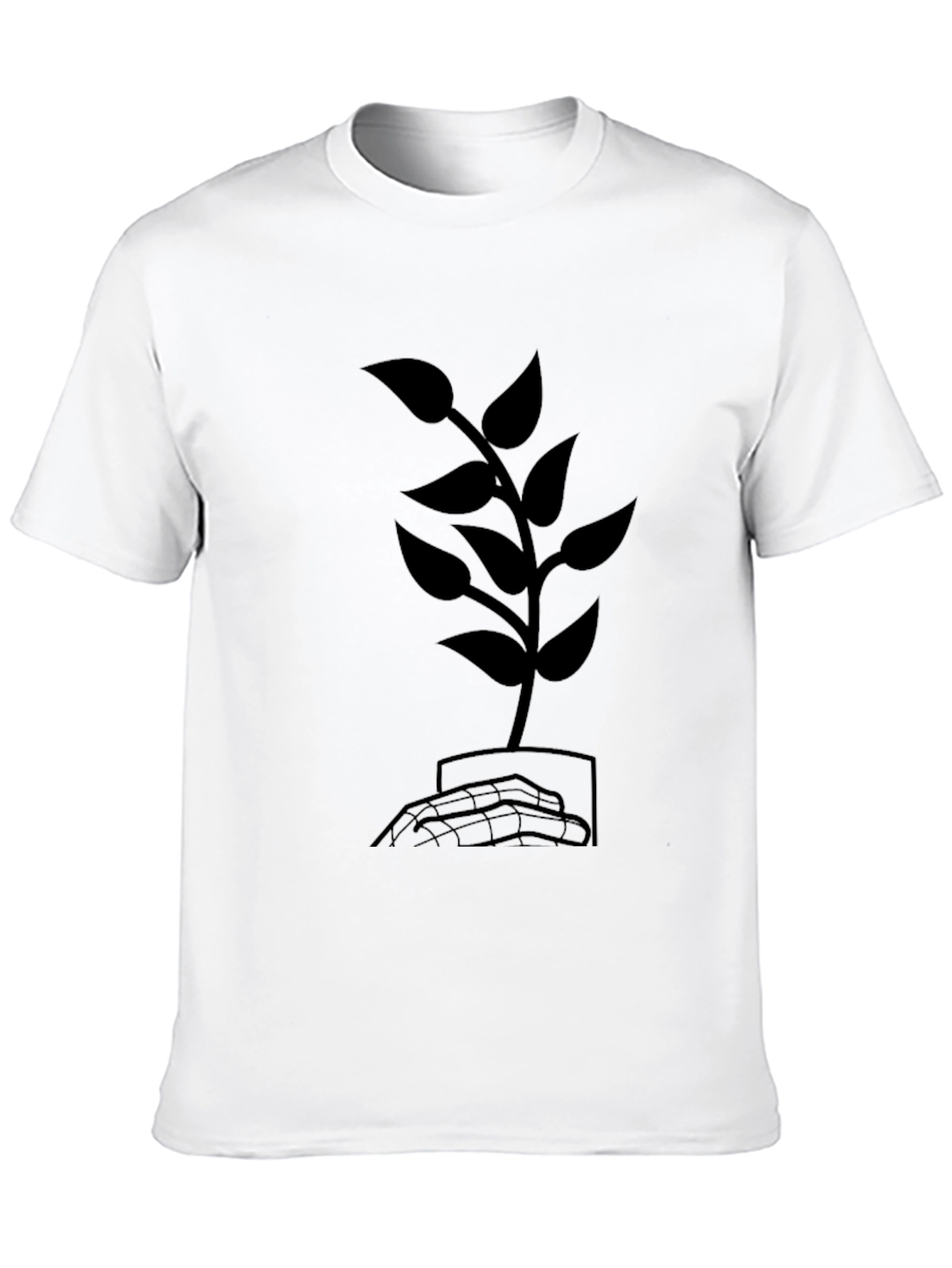Black Nature's Grasp T-Shirt - Black Plant Design view 10