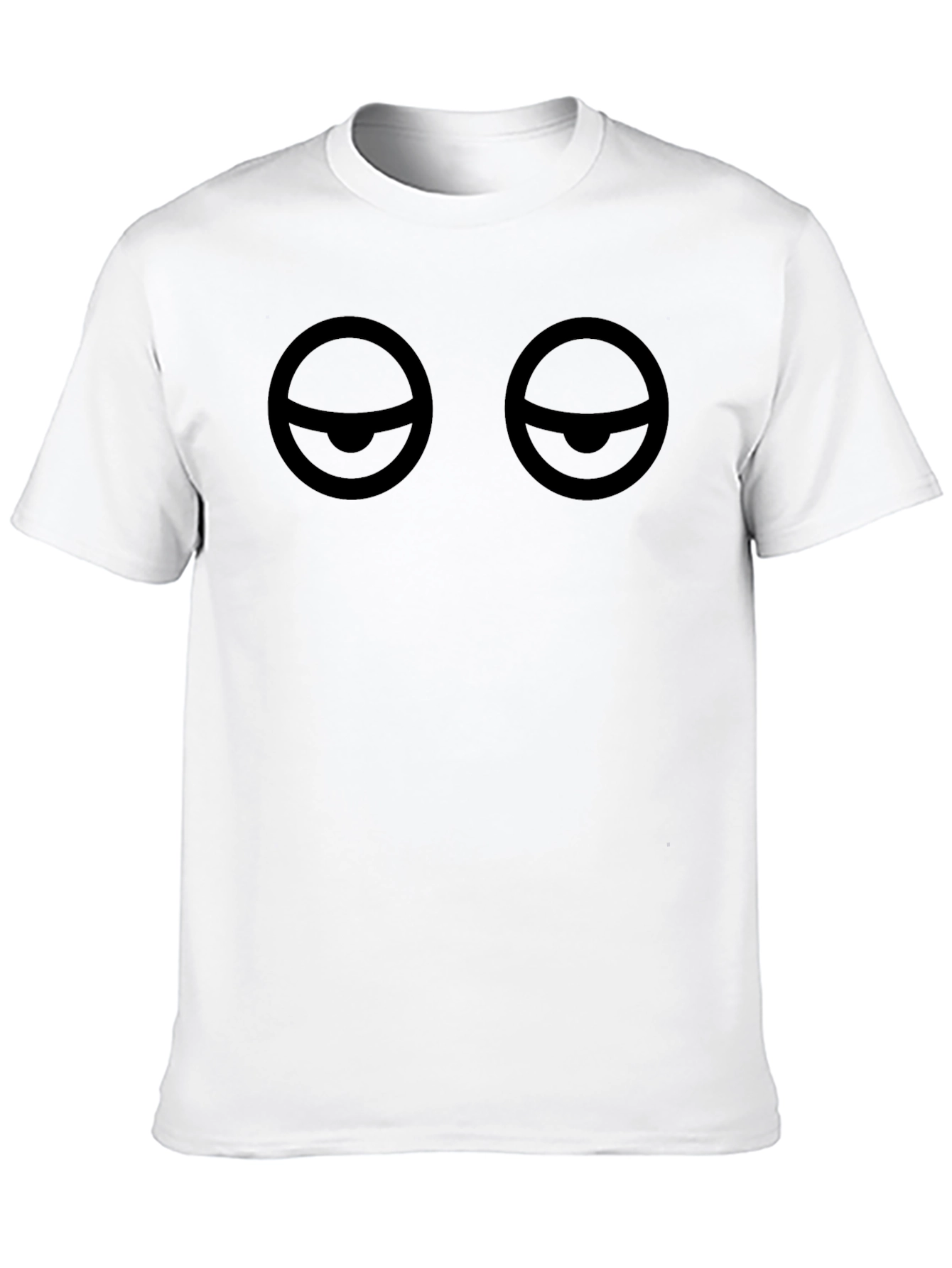 Black Expressionless Eyes Black Graphic T-Shirt view 10