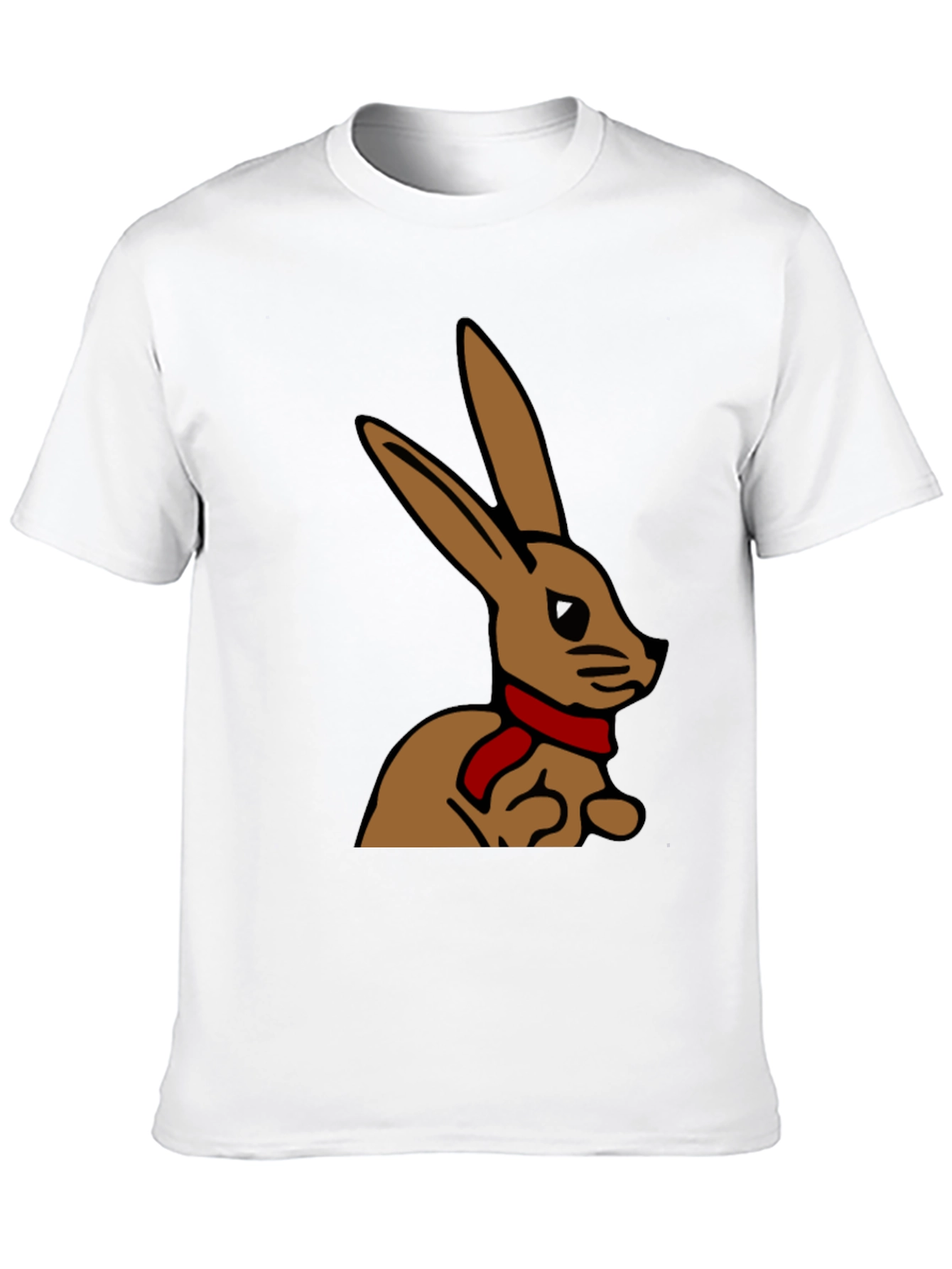 Black Rabbit T-Shirt - Cartoon Bunny with Scarf view 10