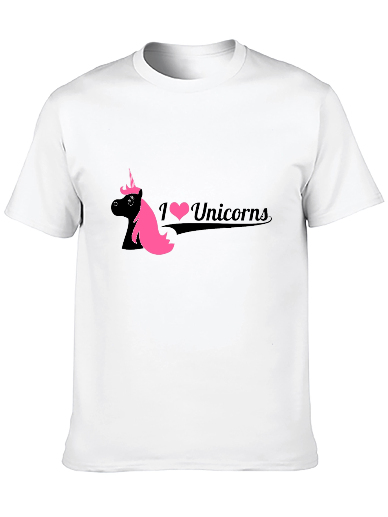 Black I Love Unicorns Black T-Shirt view 10