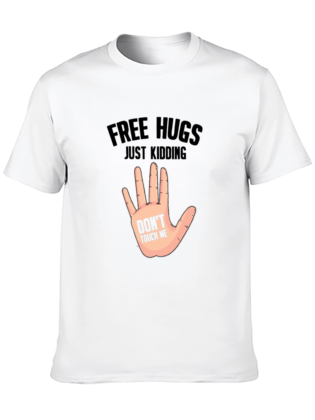 Black Free Hugs, Just Kidding - Novelty Graphic T-Shirt view 10