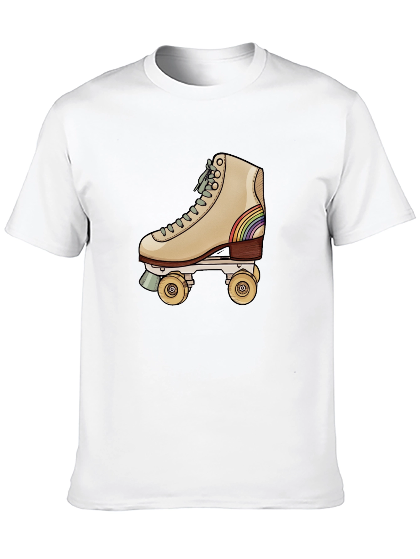Black Retro Roller Skate Graphic Tee - Black Cotton Blend view 10