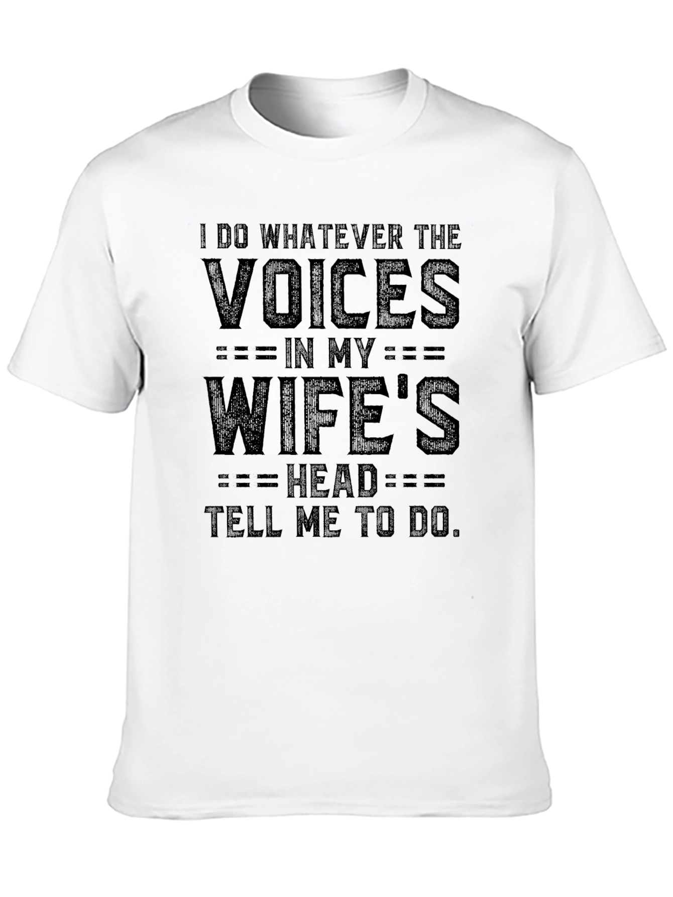 Black Funny "Wife's Voices" Graphic T-Shirt view 10