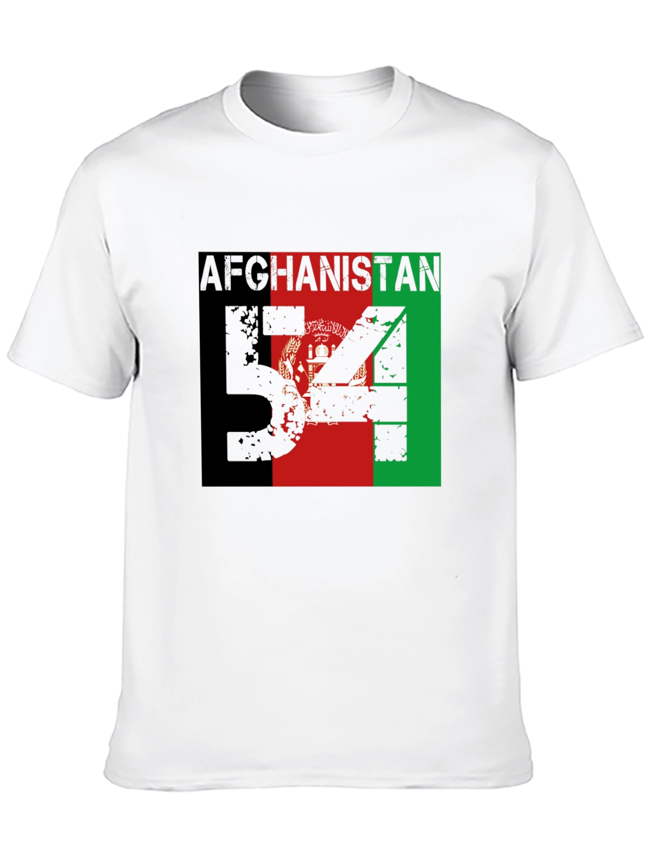 Black Afghanistan Flag T-Shirt Men's Black Patriotic Graphic Tee view 10