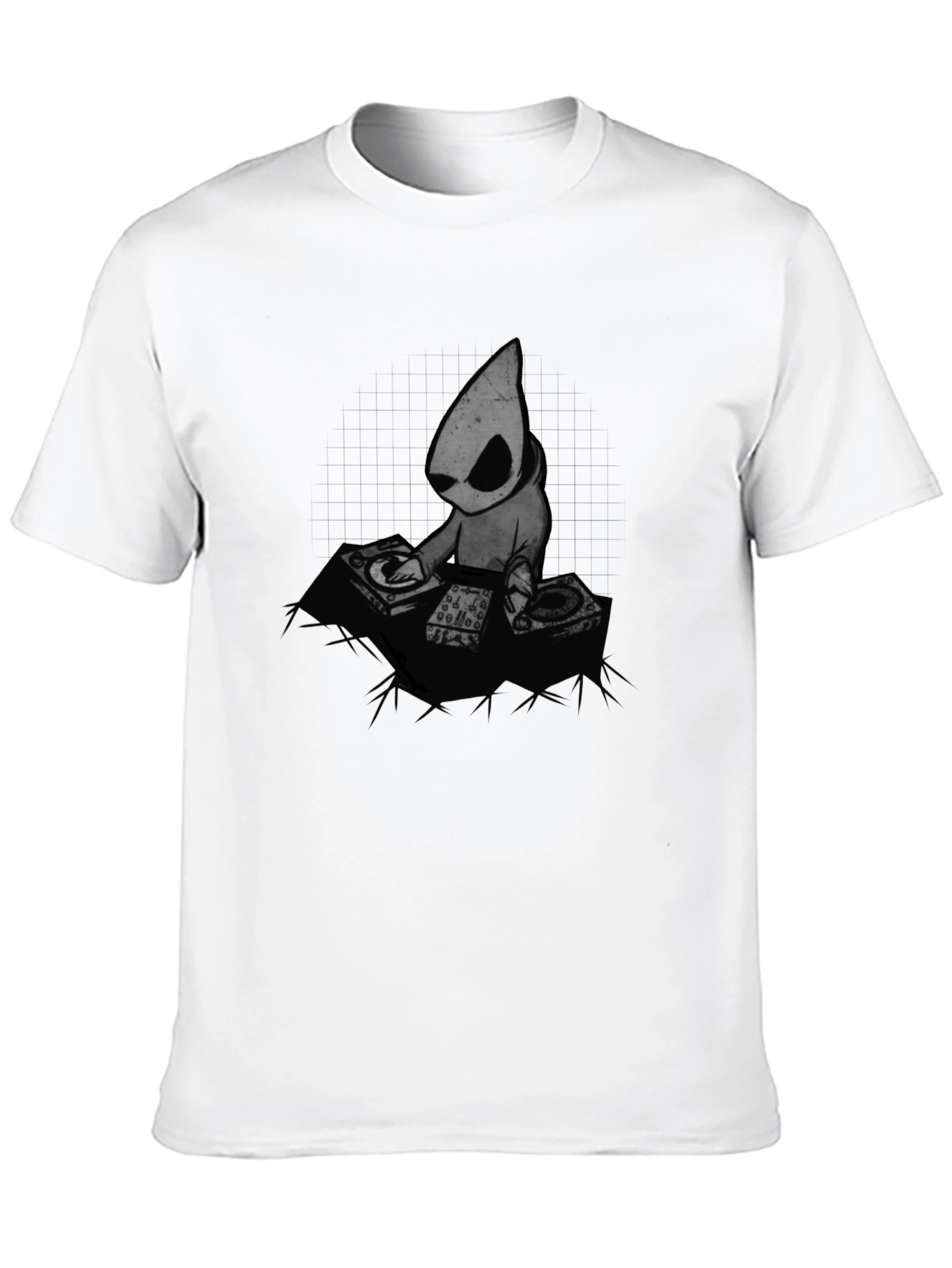 Black DJ Cartoon Graphic Black T-Shirt view 10