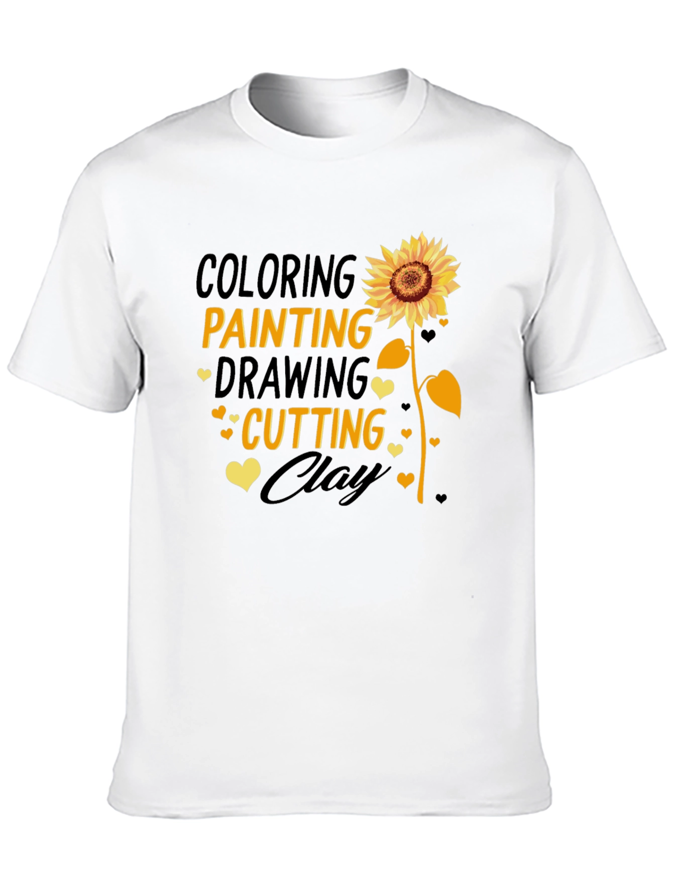 Black Creative Arts Sunflower Tee: Coloring, Painting, Drawing, Cutting, Clay view 10
