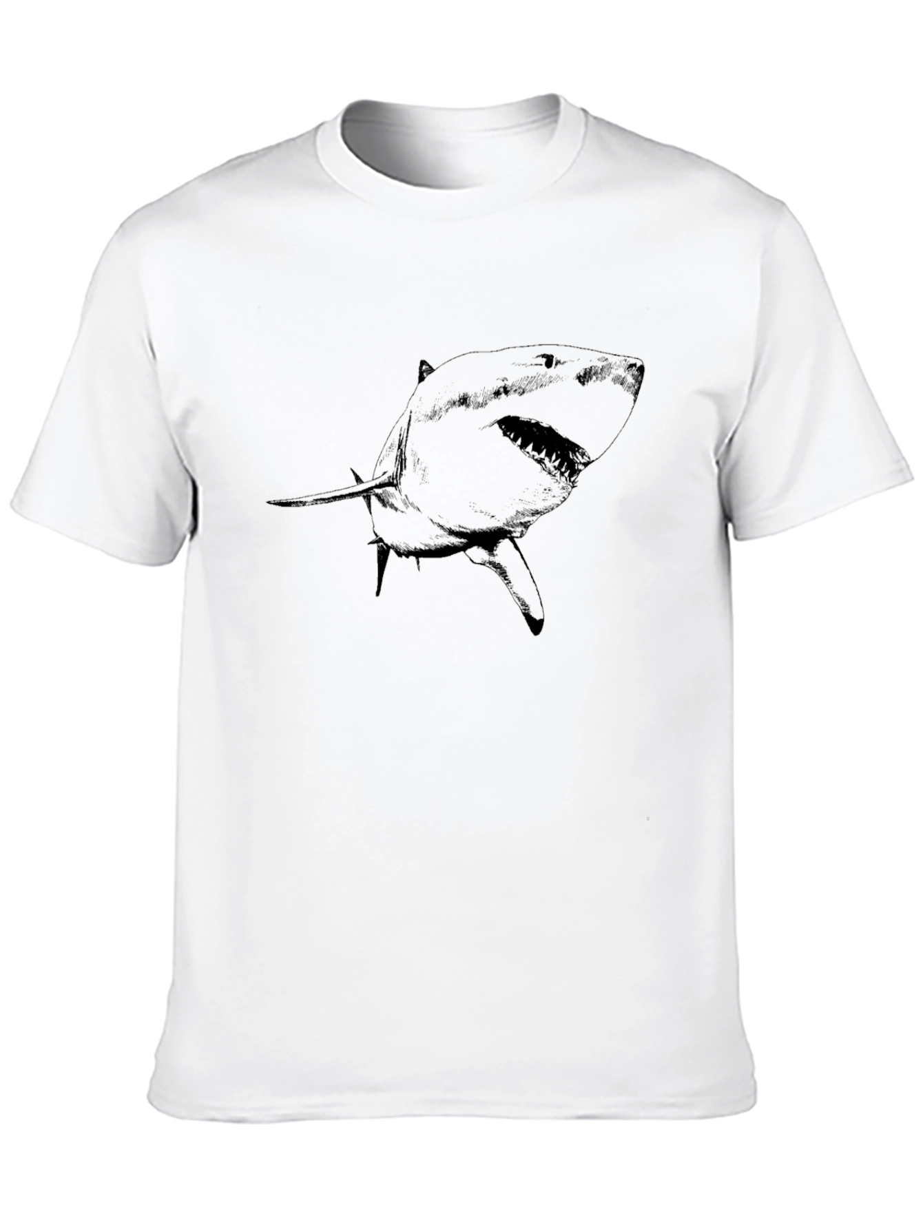 Black Shark Graphic Print T-Shirt - Black view 10