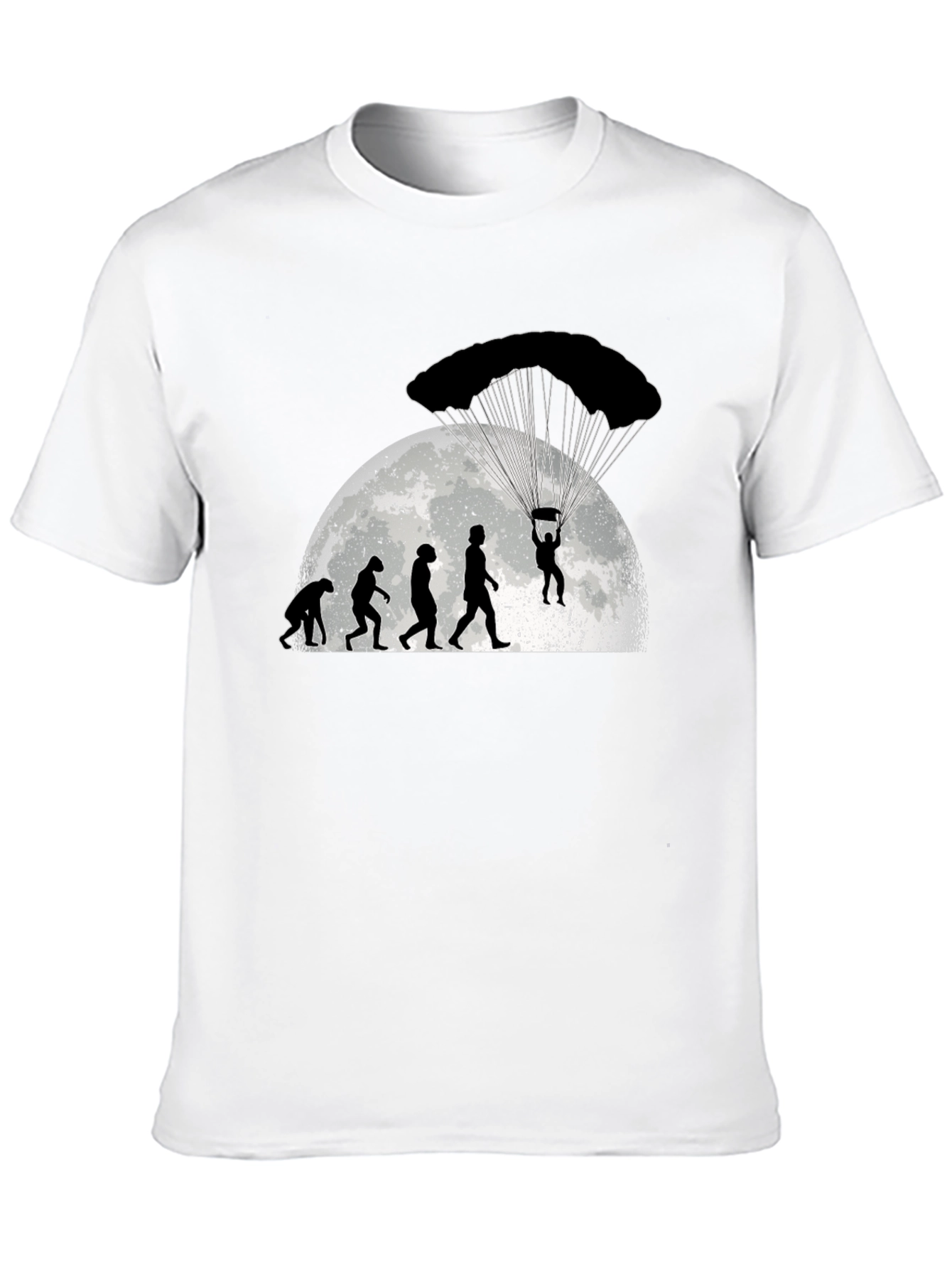 Black Skydiving Evolution T-Shirt - Black Cotton Tee view 10