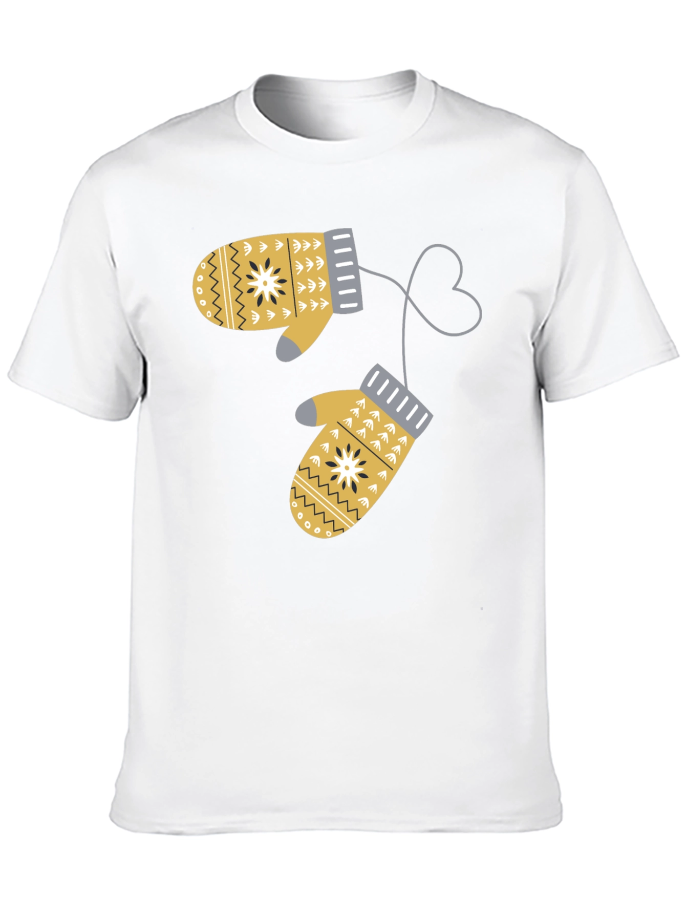 Black Winter Mittens Graphic T-Shirt view 10