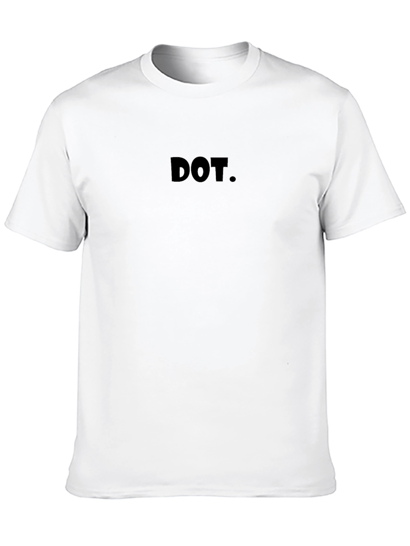 Black Minimalist DOT. Black T-Shirt view 10