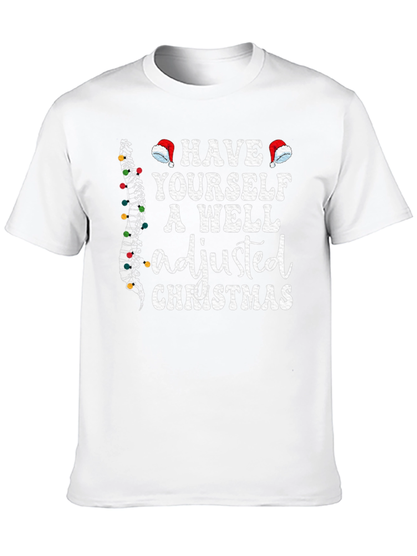 Black Chiropractor Holiday T-Shirt - Adjusted Christmas Tee view 10