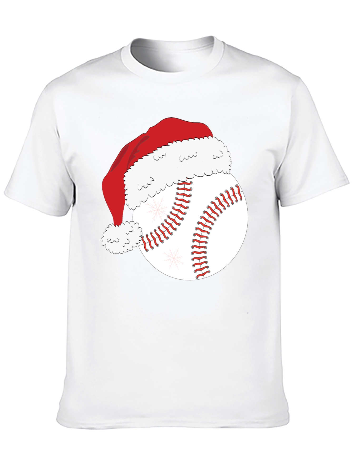 Black Festive Baseball Santa Hat T-Shirt view 10