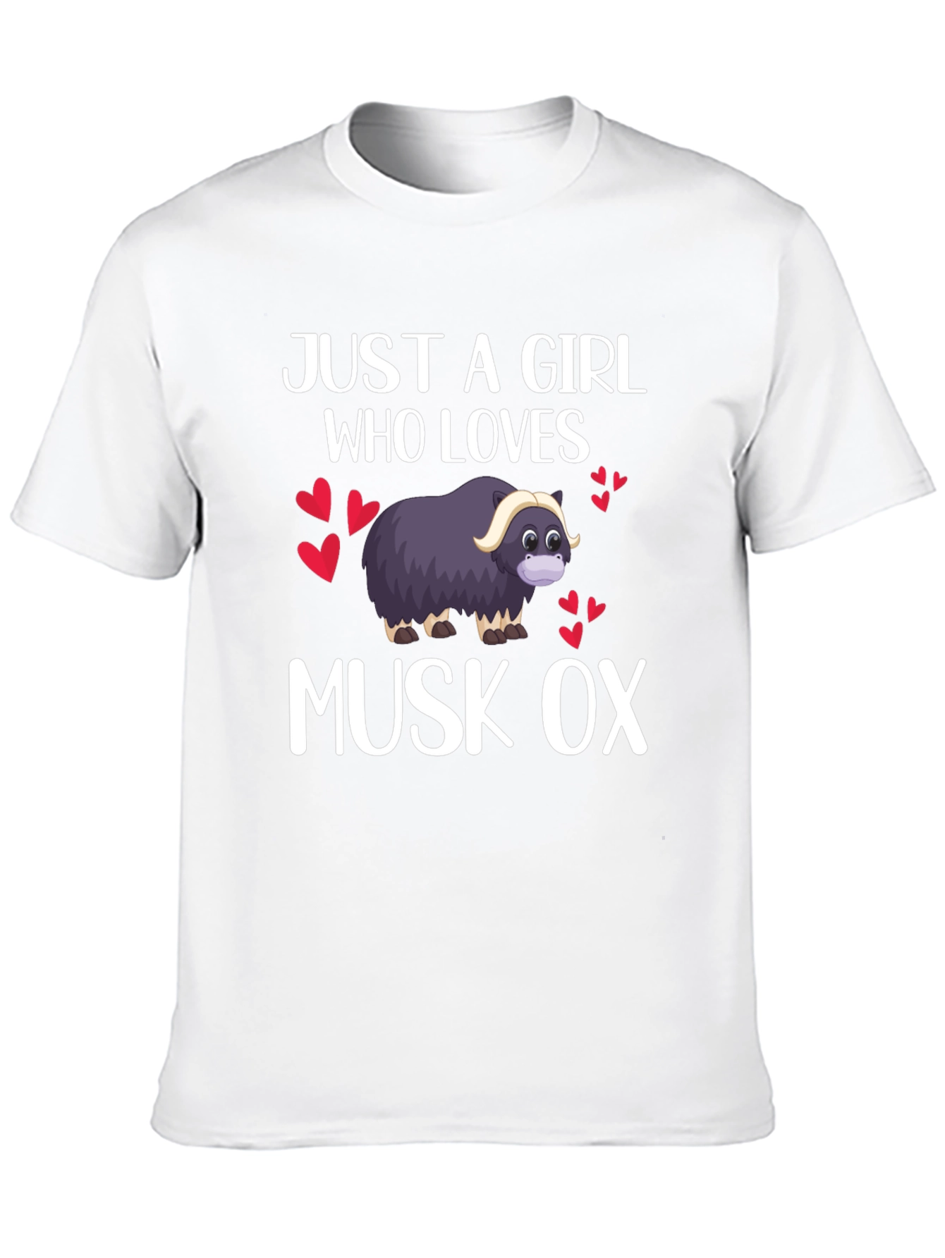 Black Just A Girl Who Loves Musk Ox T-Shirt view 10