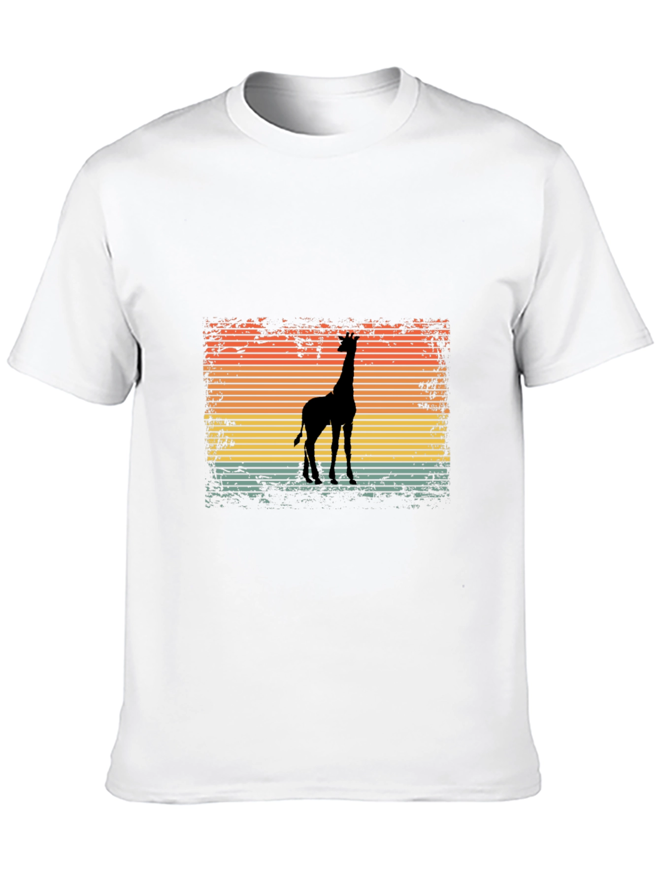 Black Retro Giraffe Sunset Graphic T-Shirt view 10