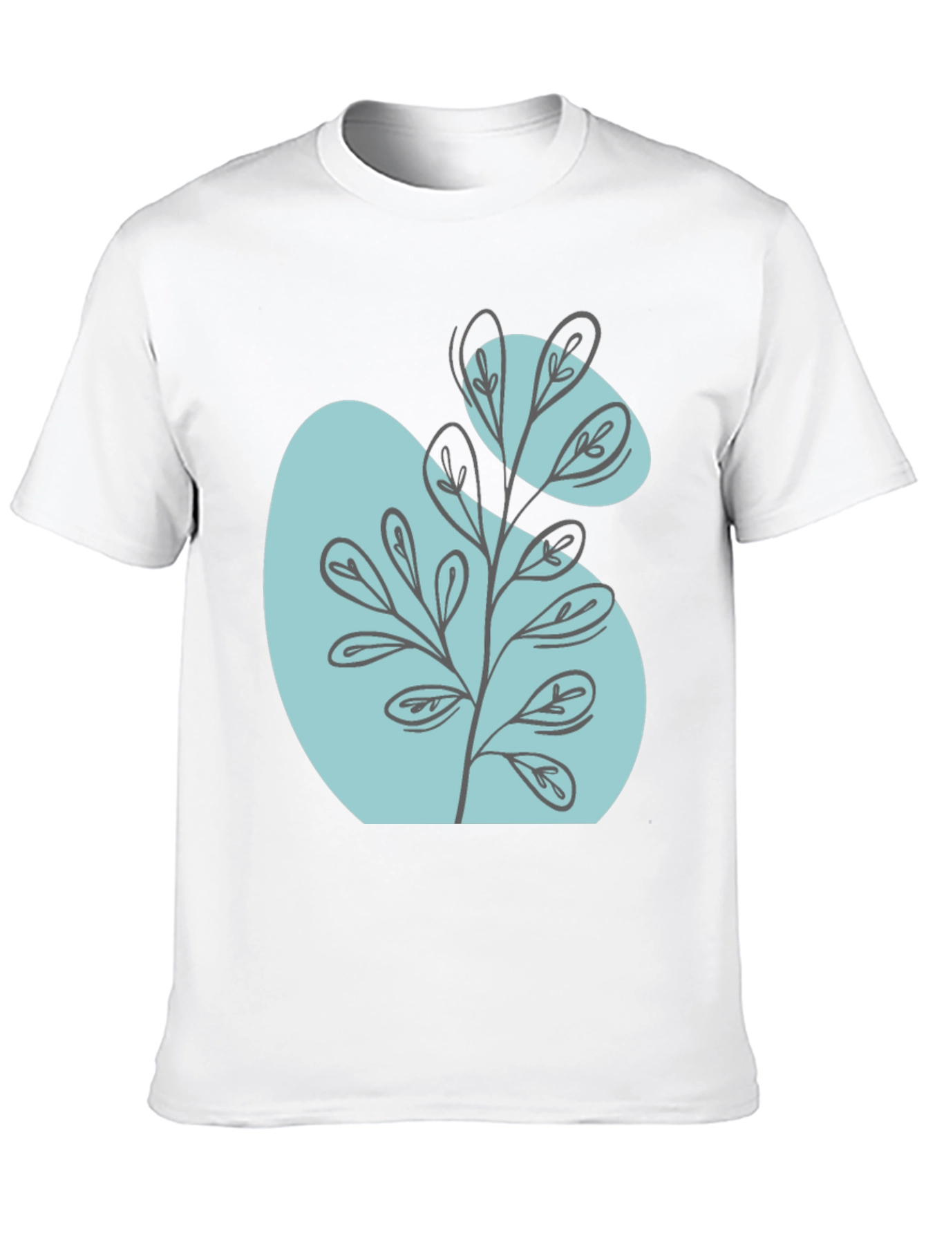 Black Abstract Botanical Graphic Black T-Shirt view 10