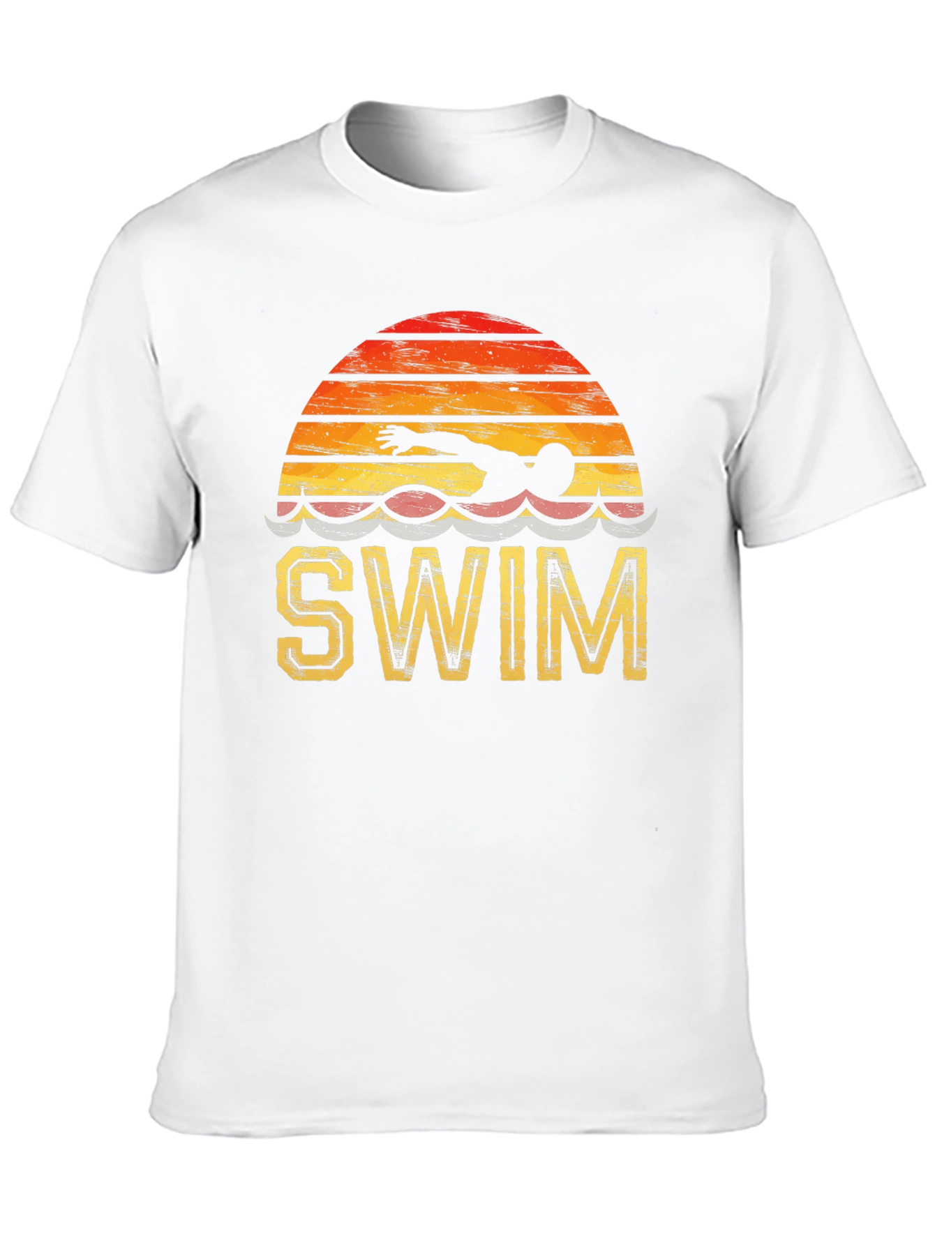 Retro Swim T-Shirt - Vintage Style Swimmer Tee - 10