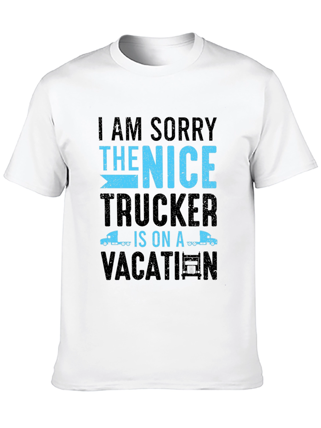 Black Funny Trucker Vacation T-Shirt view 10