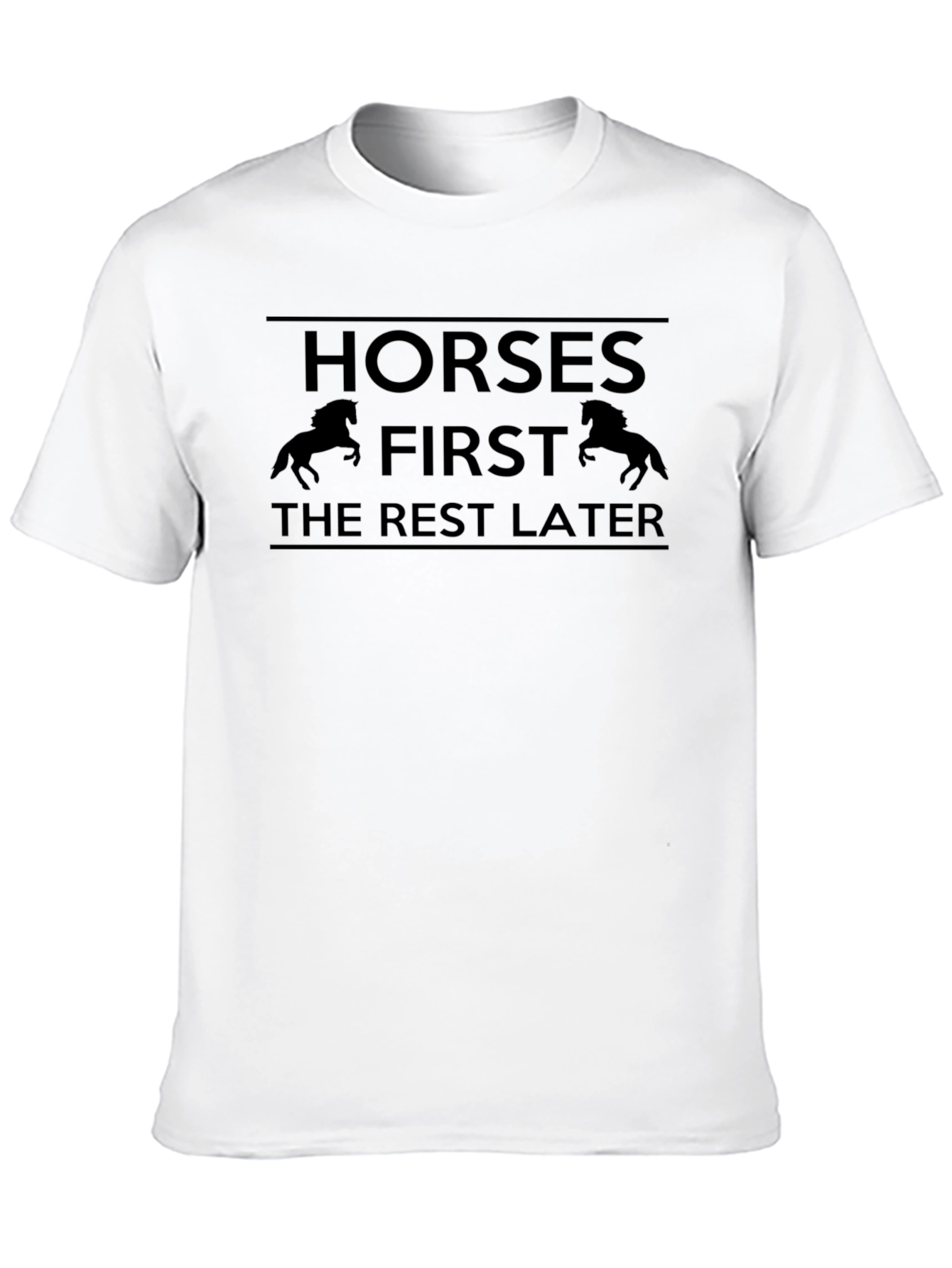 Black Horses First Graphic T-Shirt - Black Casual Tee view 10