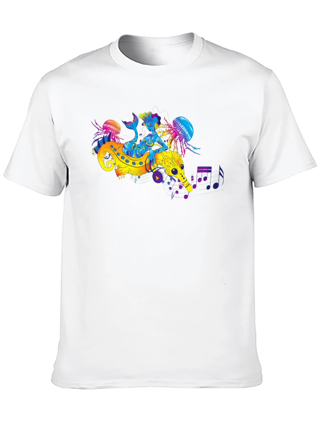 Black Sea Serpent Mermaid Music T-Shirt view 10