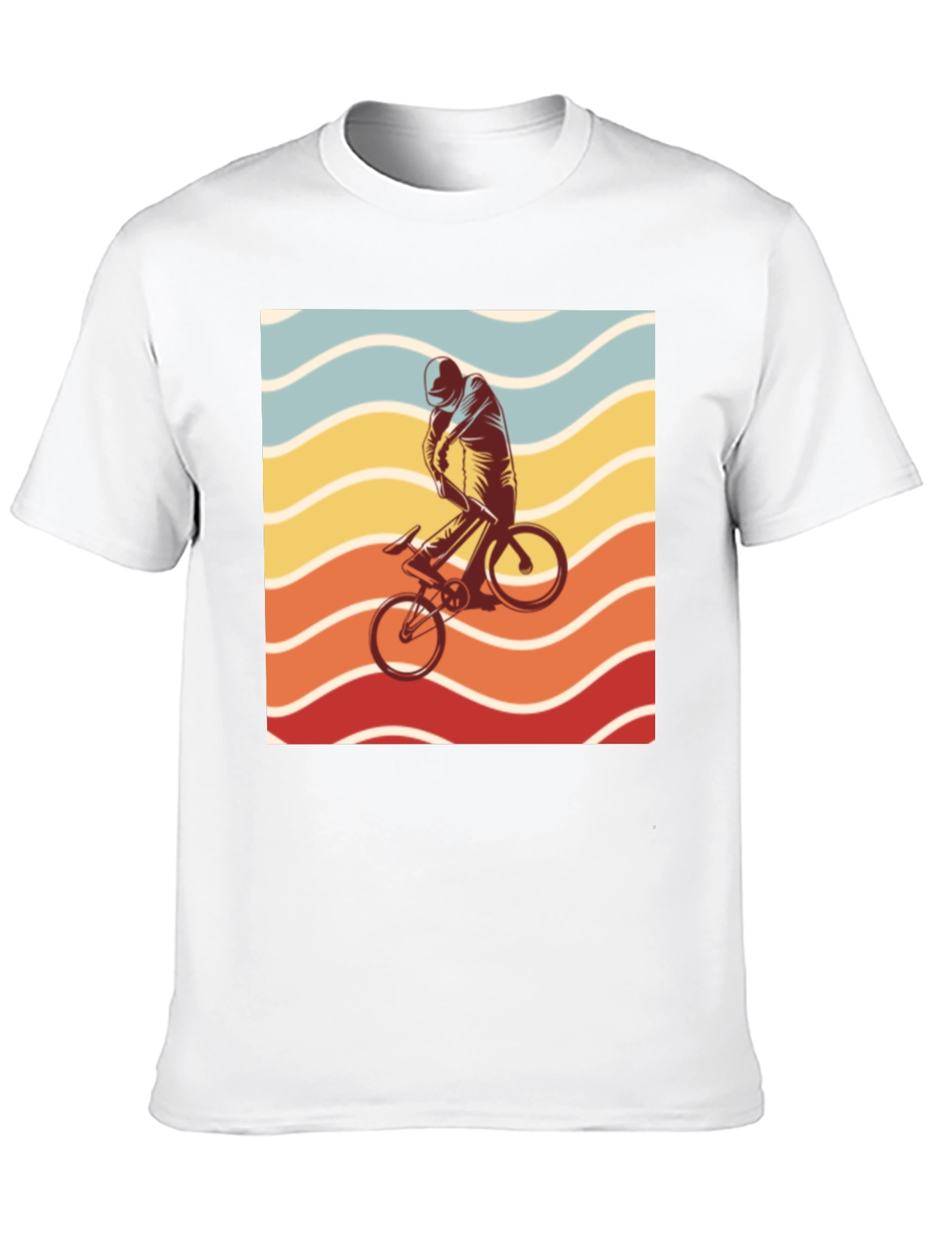 Black Retro Sunset Cyclist Graphic Tee - Black view 10