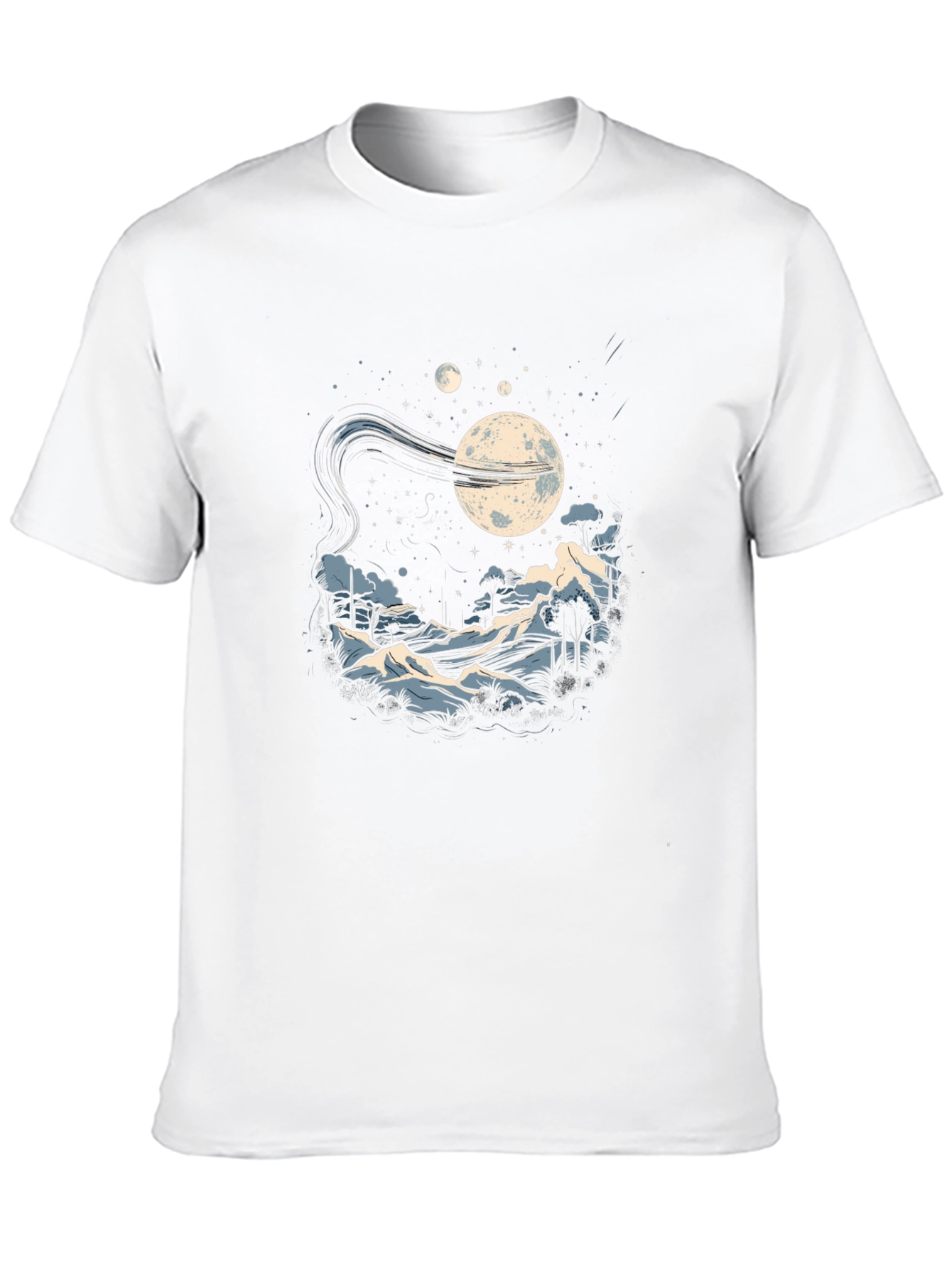 Black Cosmic Nightscape Graphic Tee view 10