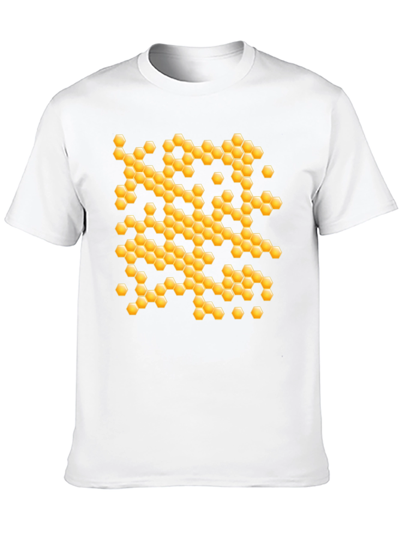 Black Honeycomb Pattern Graphic T-Shirt view 10