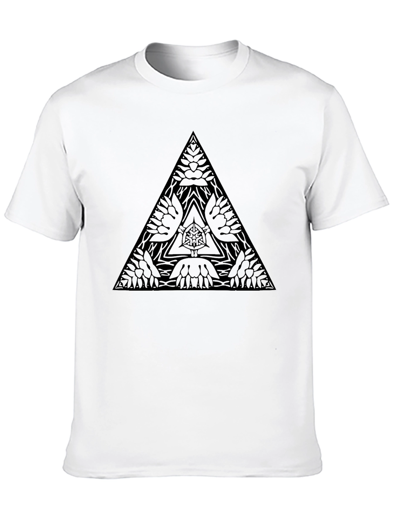 Black Geometric Triangle Graphic Tee - Black view 10