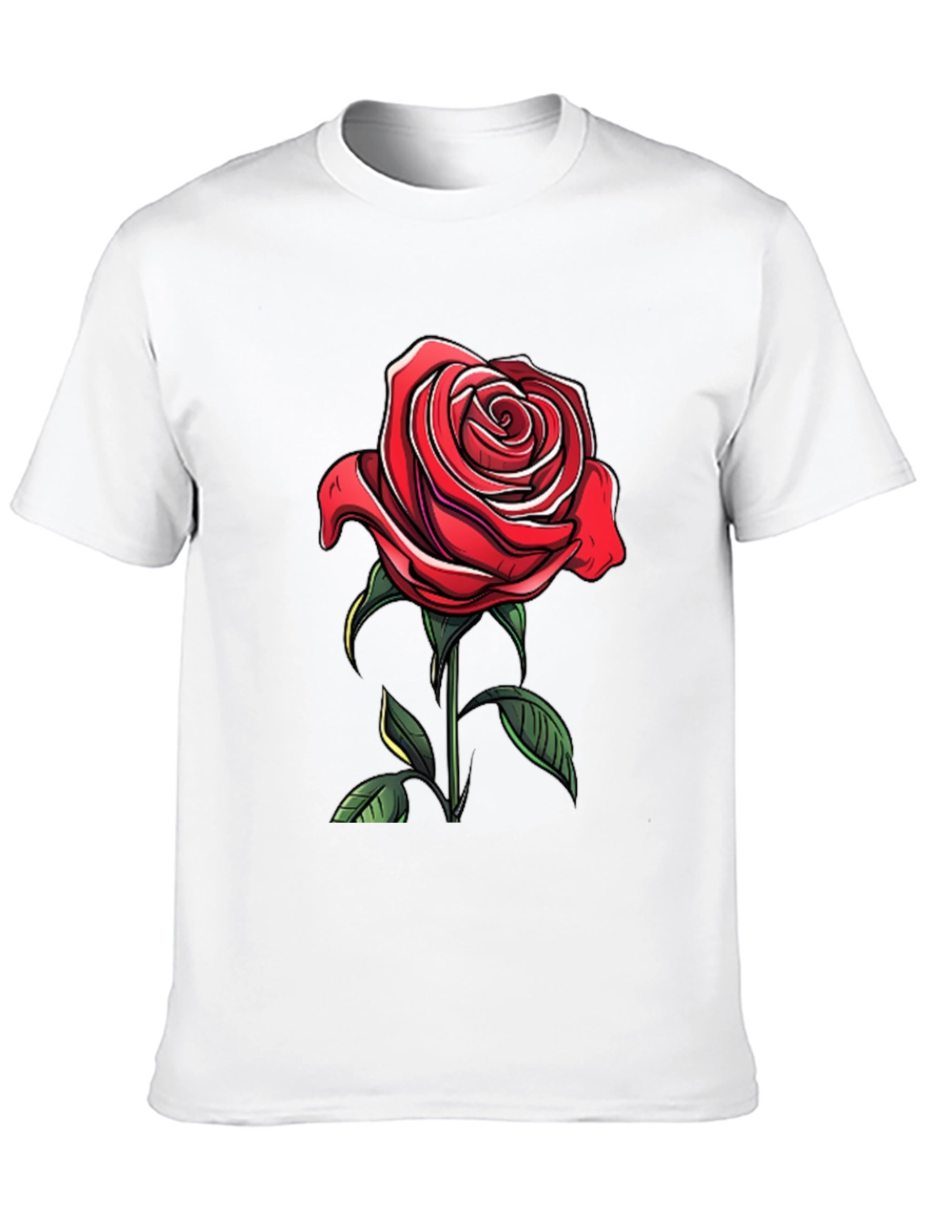 Black Red Rose Graphic Tee - Elegant Floral Design view 10