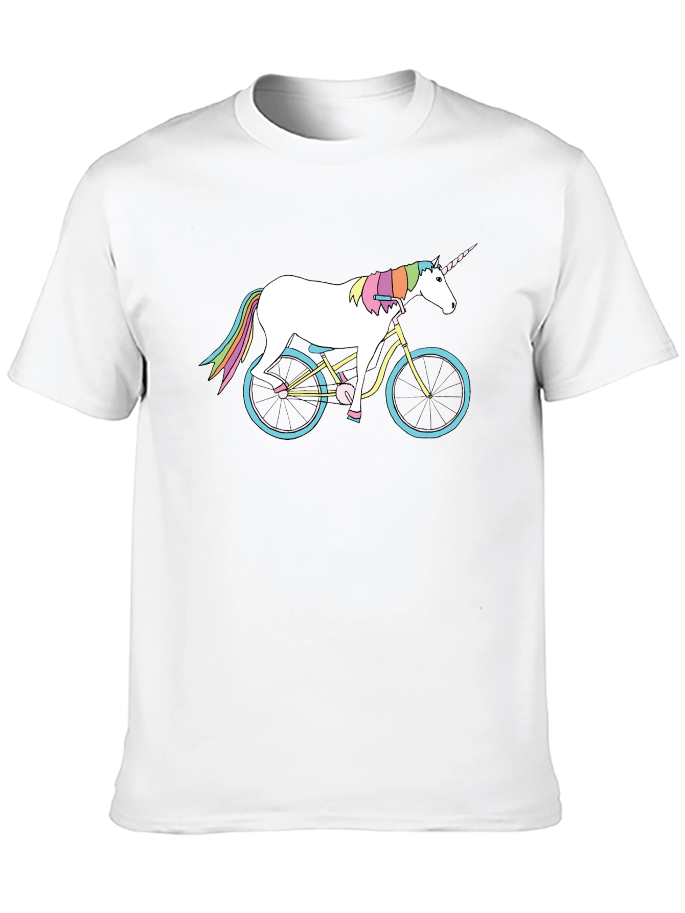 Black Unicorn on Bike Graphic T-Shirt - Unique Design view 10
